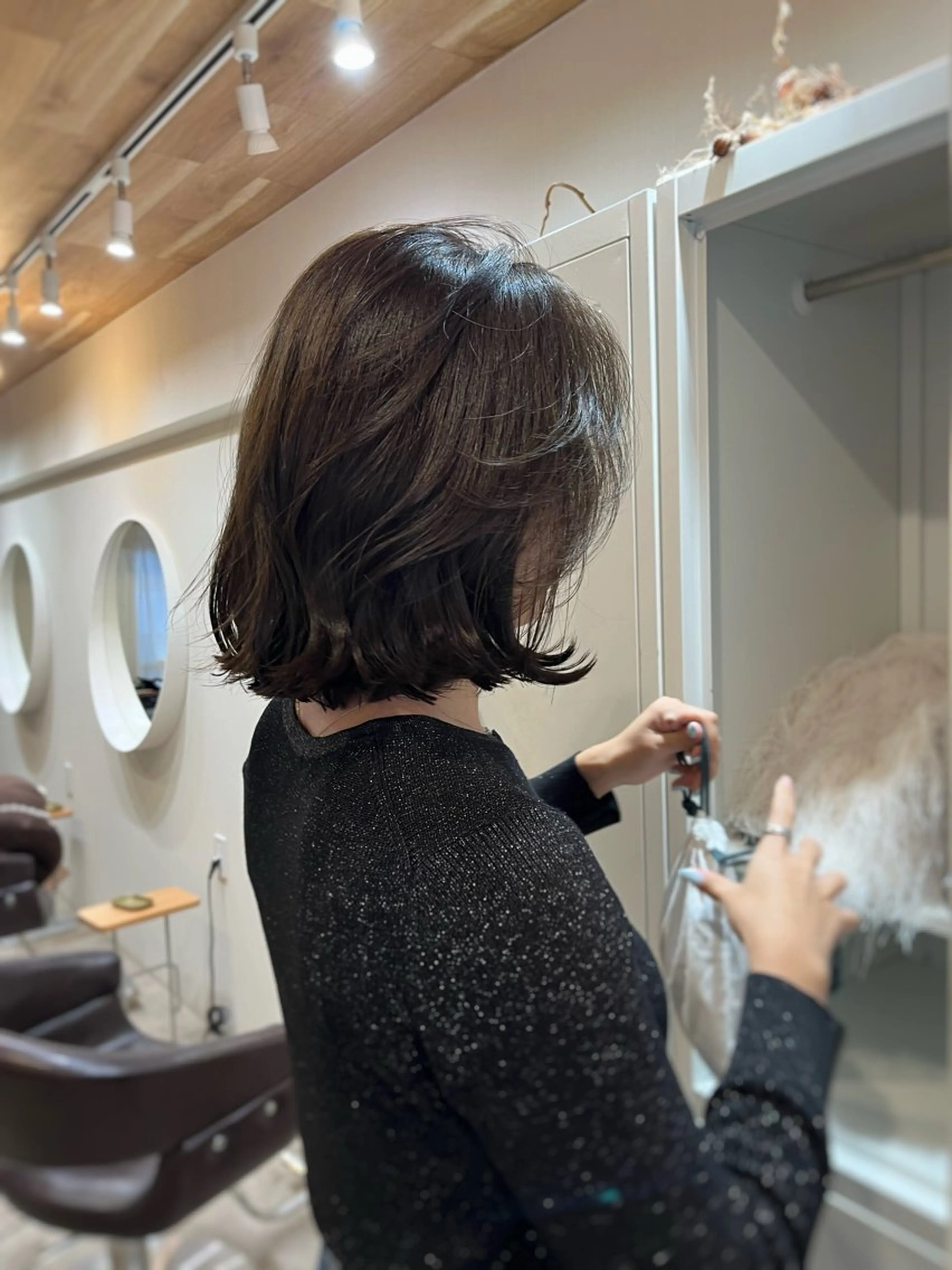 ミディアム カラー 下石怜子/レイヤー/ 透明感カラーのヘアスタイル