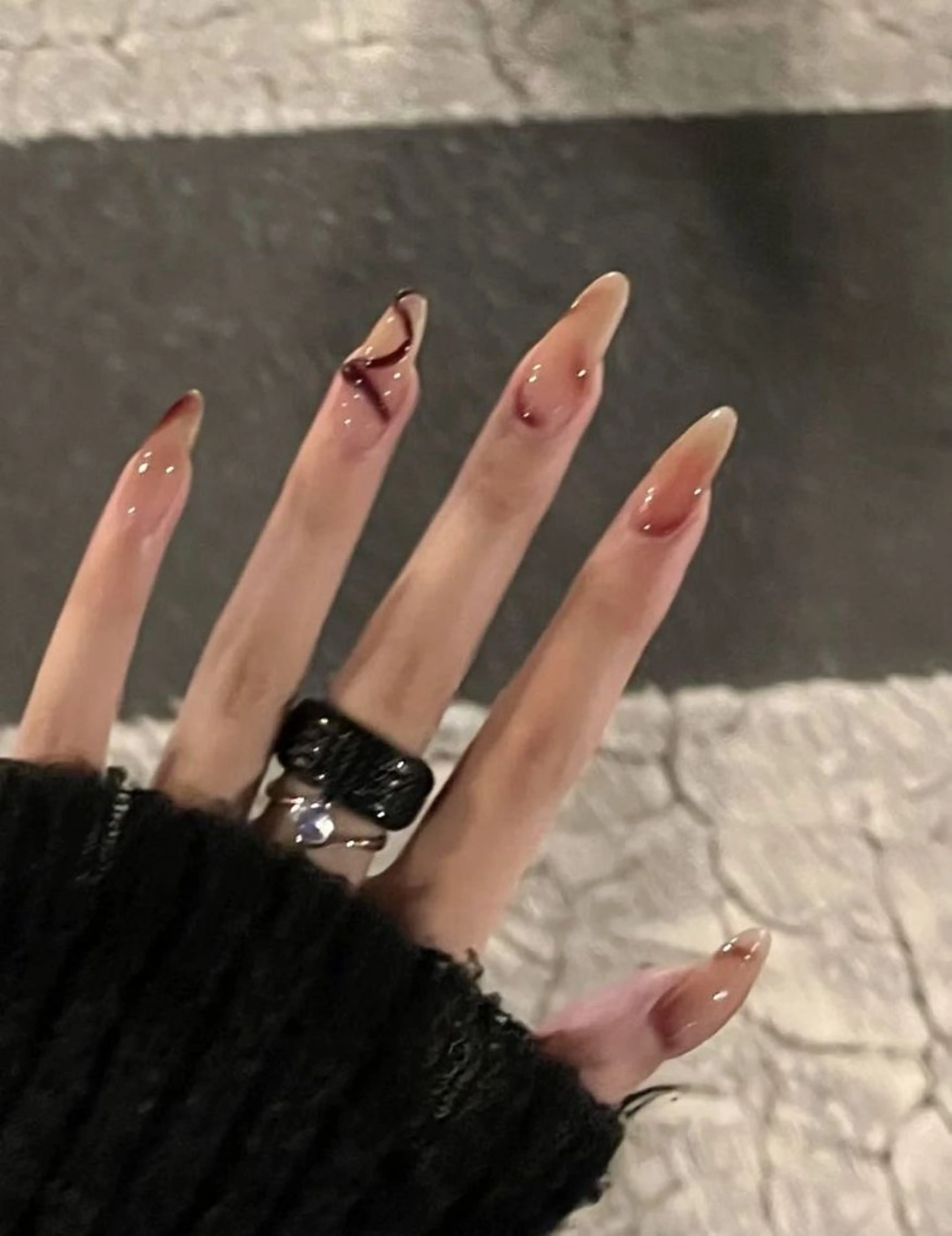 ネイル 韓国ネイル 持ち込み ニュアンスネイル ネイルチップ ハンドネイル ANA.CHUO 本川越店舗のネイルデザイン