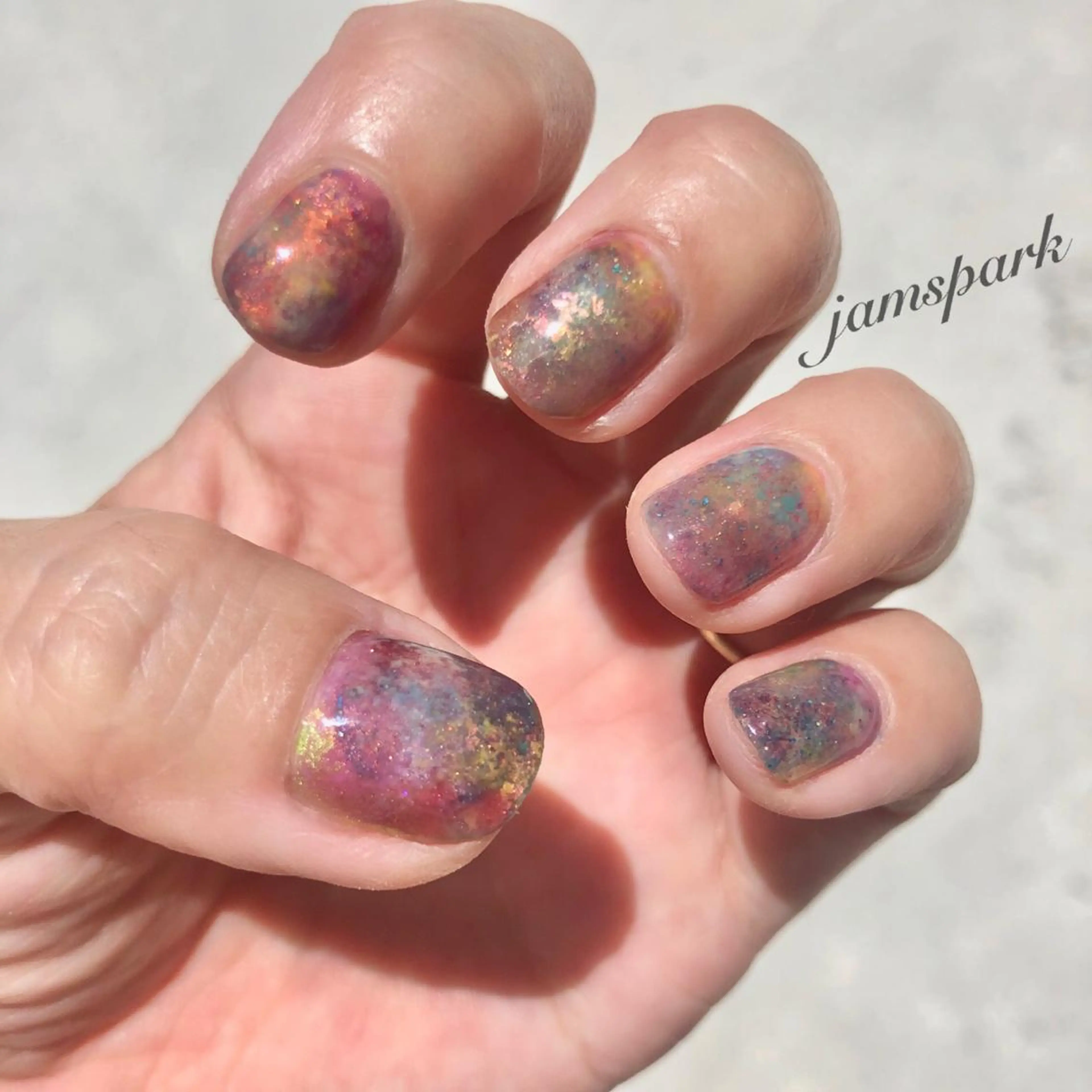 ネイル アートネイル ニュアンスネイル ショートネイル ハンドネイル jamspark ✨のネイルデザイン