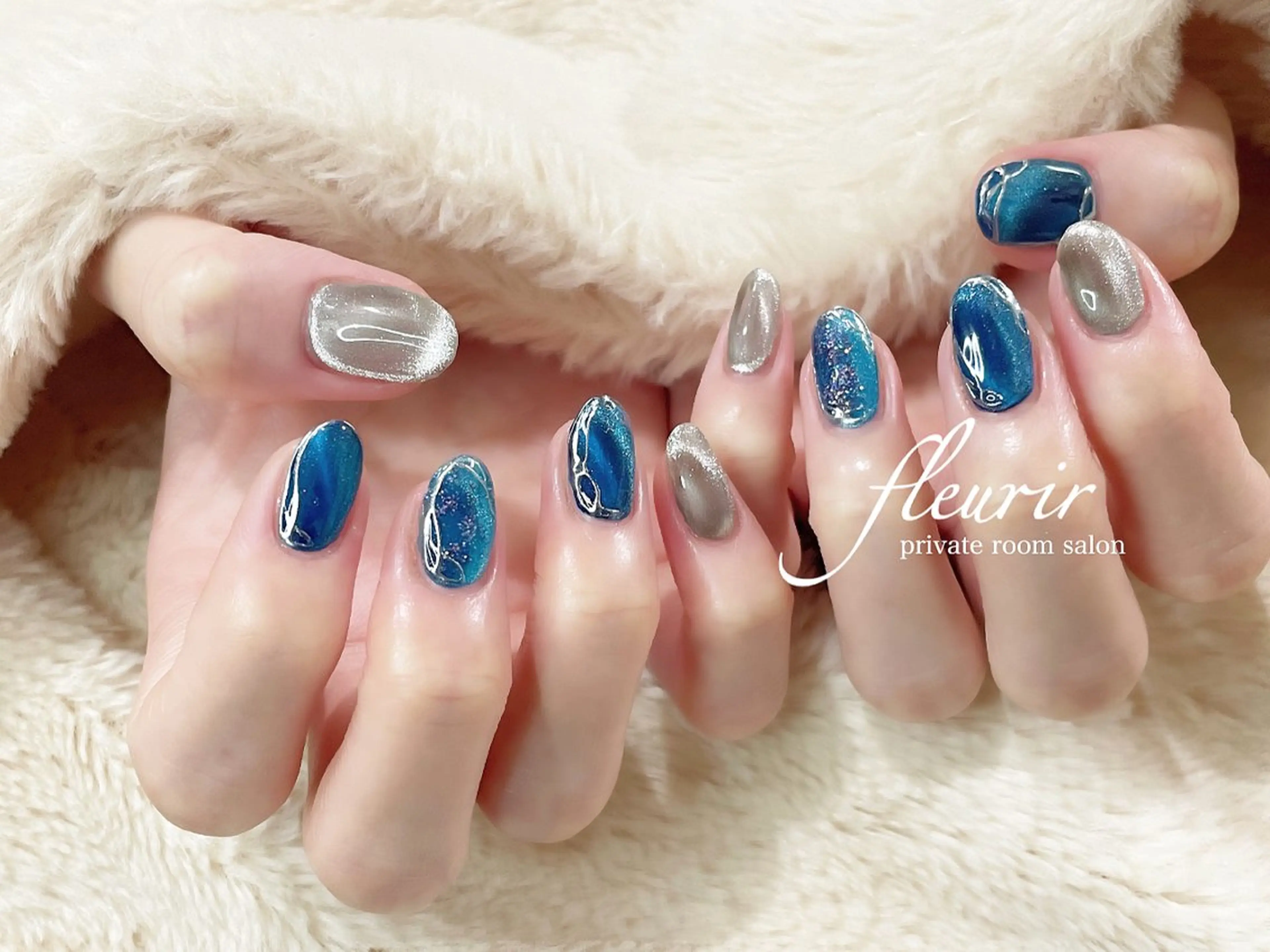 ネイル マグネットネイル フルリール 【プライベートサロンのネイルデザイン