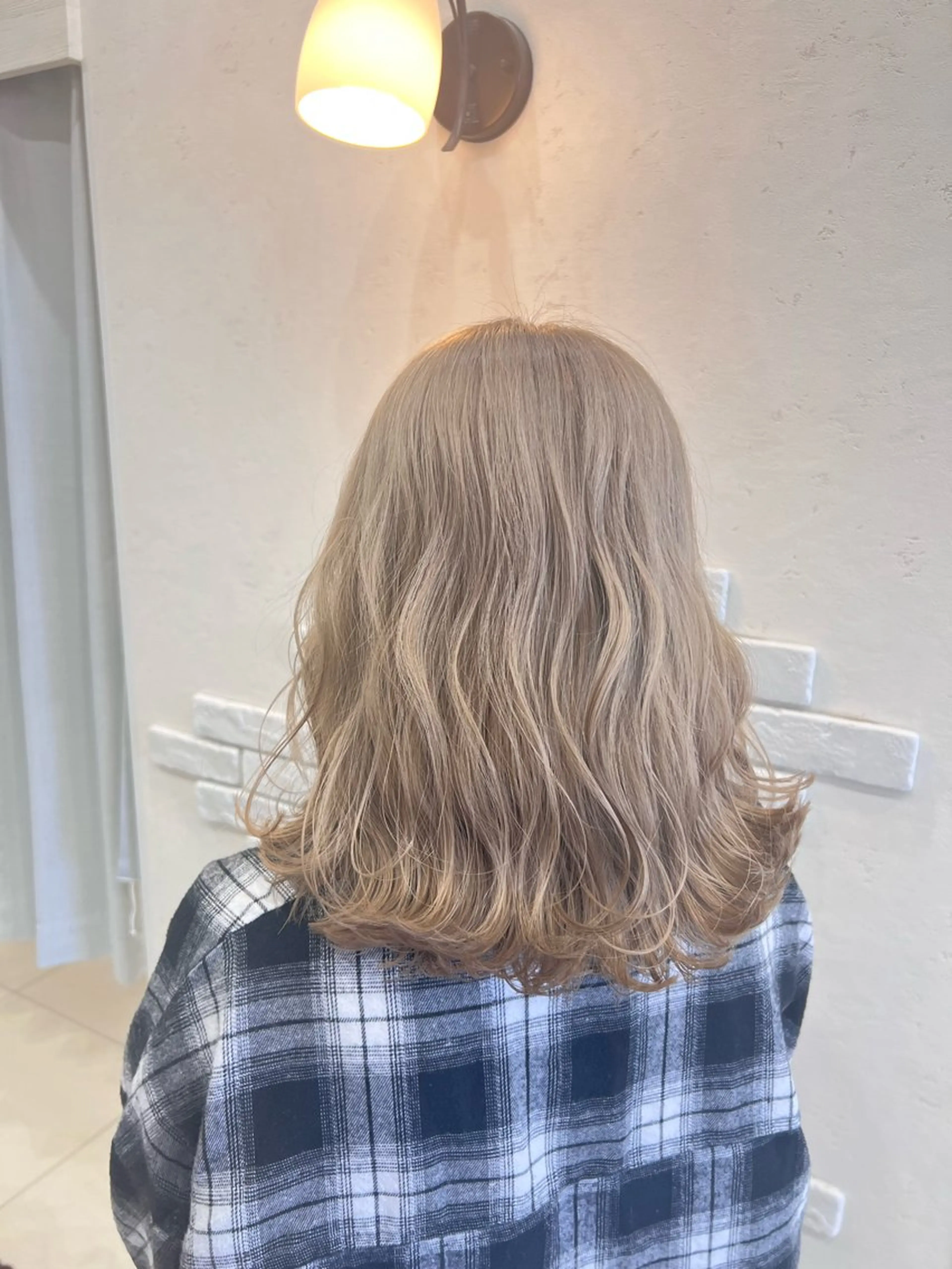 セミロング カラー ブリーチ ブリーチなしカラー ヘアカラー 太白区白髪ぼかし/ ボブカット/千葉達人のヘアスタイル