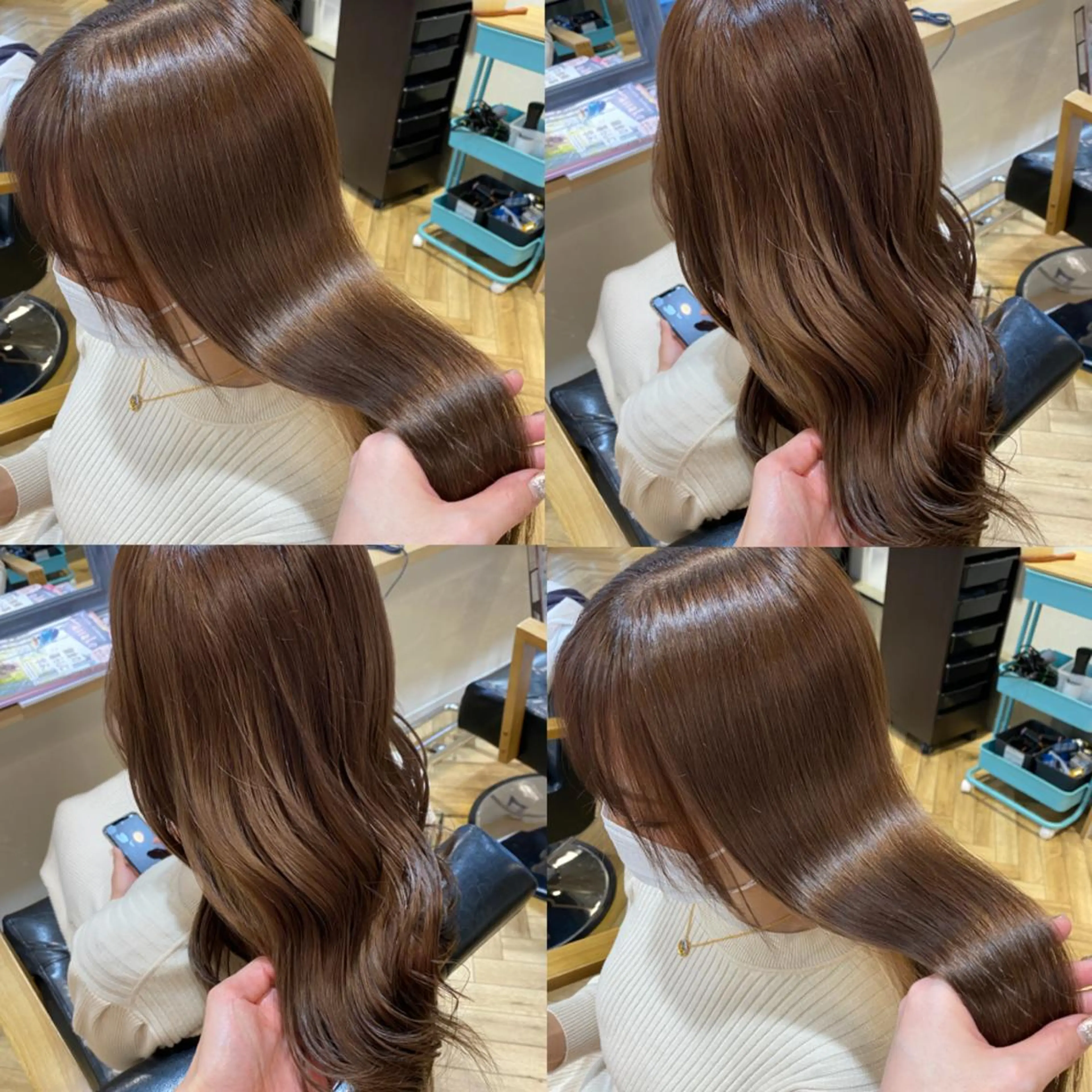 ロング カラー ベージュカラー ショコラベージュ 艶カラー/韓国顔周り 🎀mamiのヘアスタイル