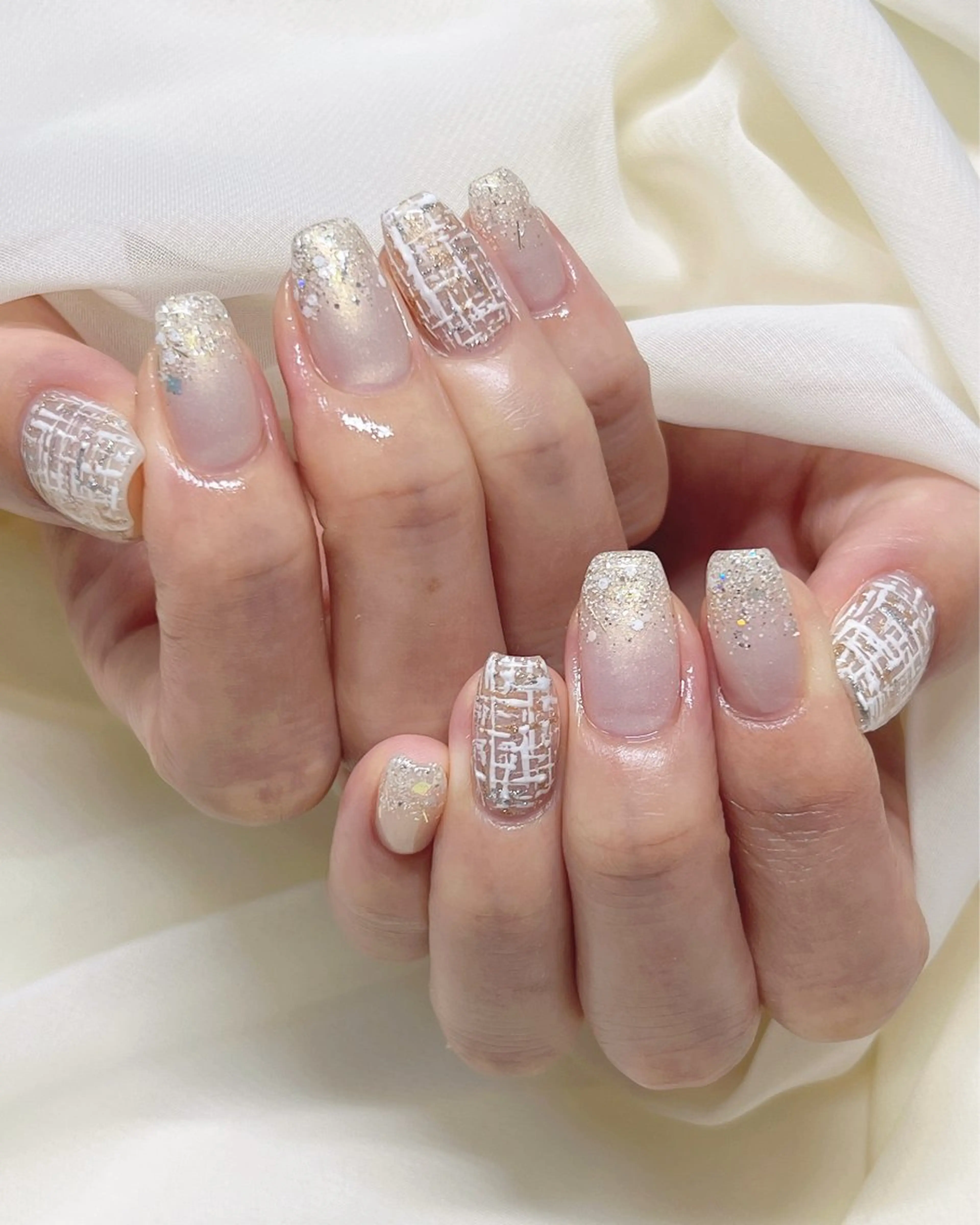 ネイル シンプルネイル ツイードネイル nail salon MUAのネイルデザイン