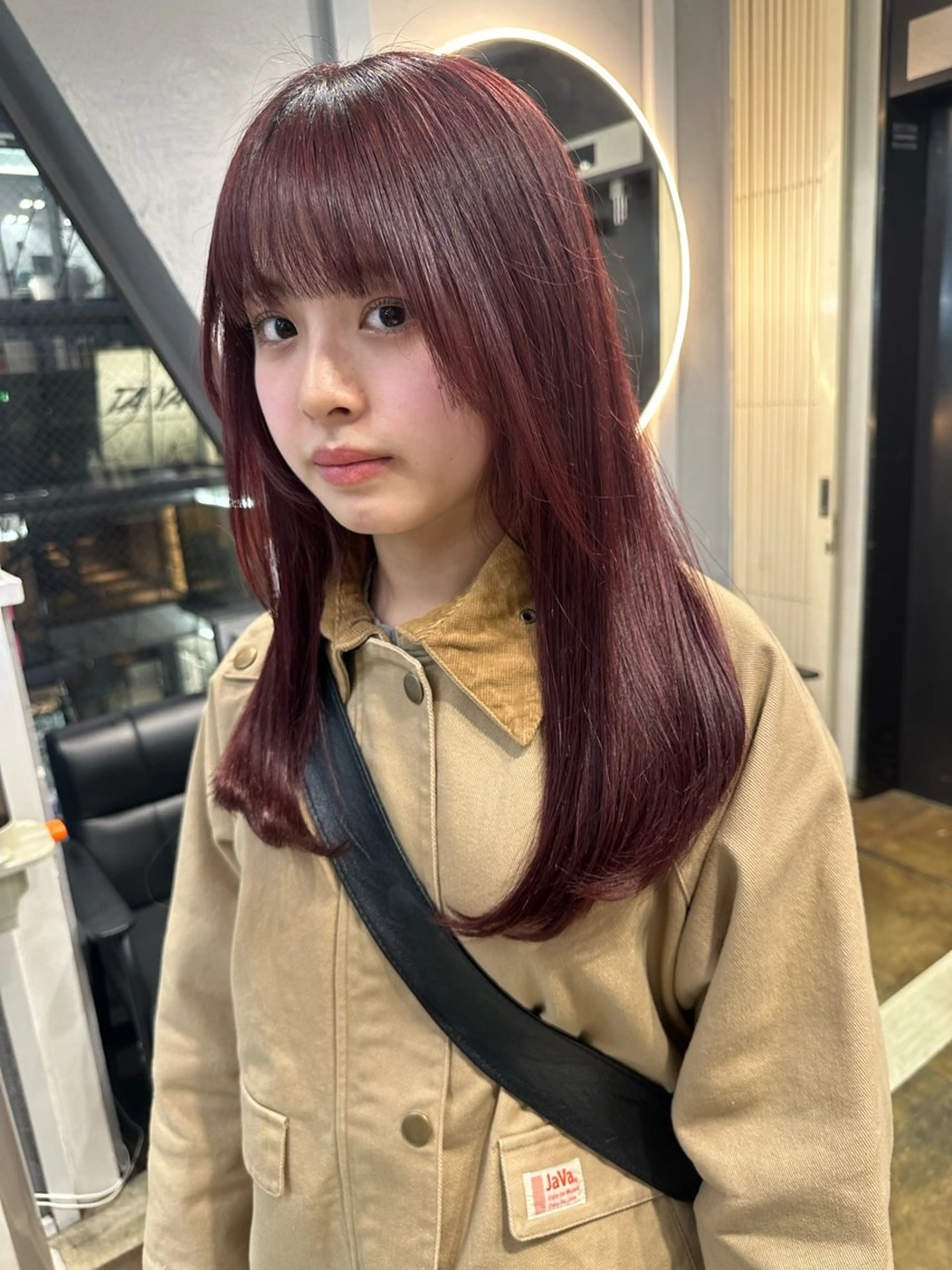 セミロング TATSUブリーチ/ ミルクティーベージュのヘアスタイル