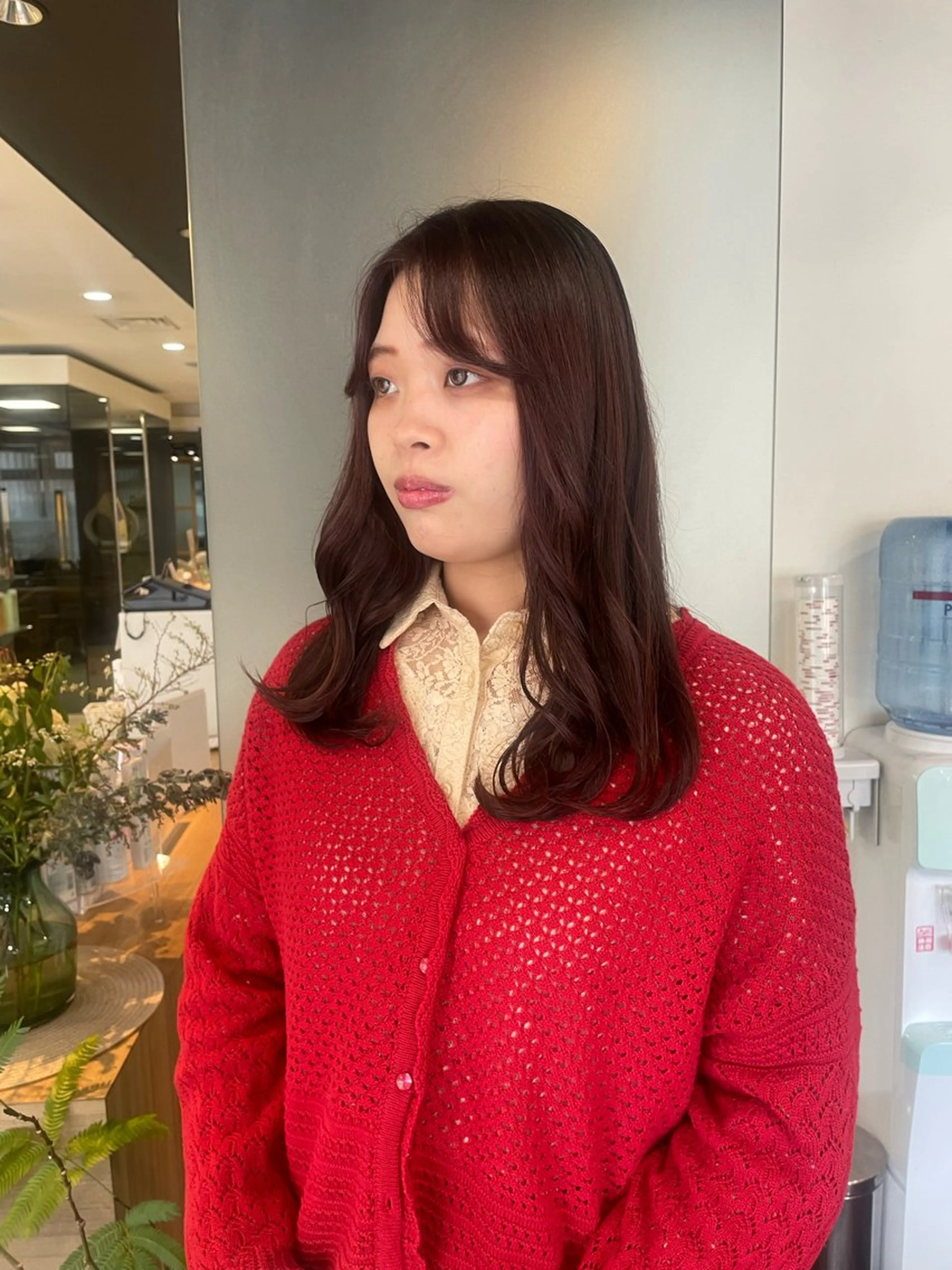 ミディアム カラー ヘアカラー トリートメント ハイトーン/レイヤー 似合わせ・ユキノのヘアスタイル