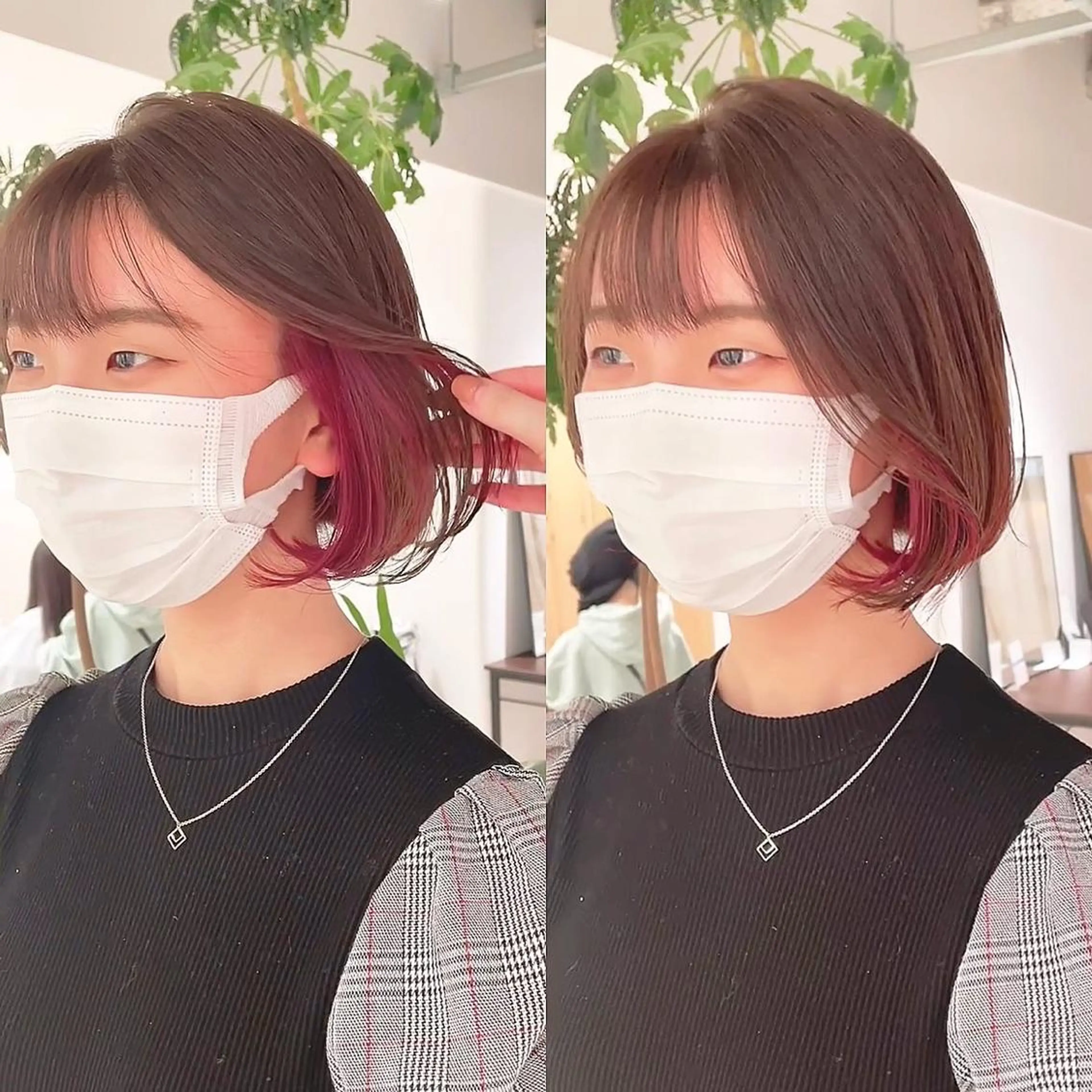 ショート カラー ショートヘア ヘアカラー トリートメント 渋谷:インナーカラー ／🍒エリカ🍒のヘアスタイル