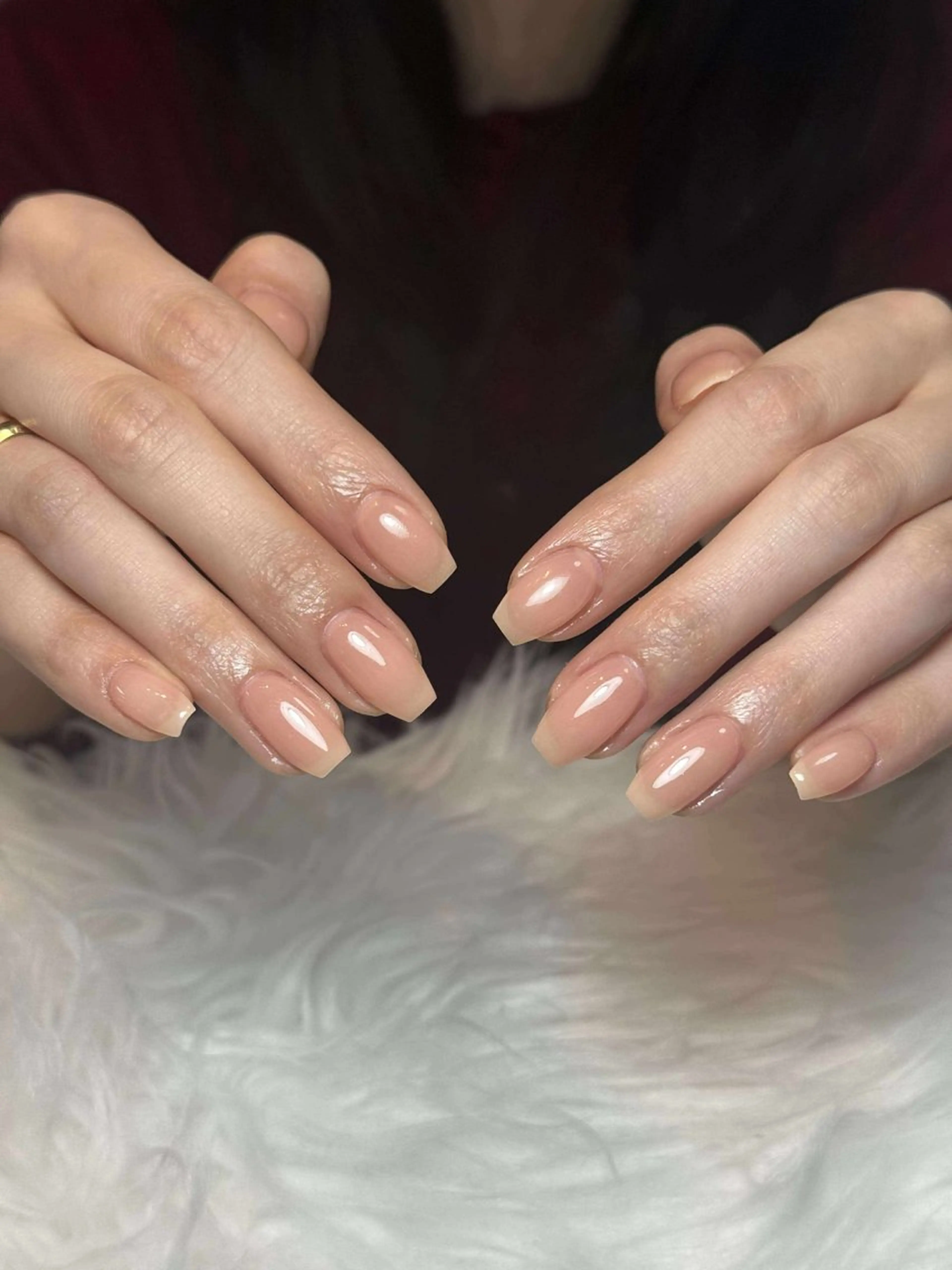 ネイル オーロラネイル ボルドー ブラウン 氷ネイル・うるうるネイル キラキラネイル ハンドネイル Julli NailStudioのネイルデザイン