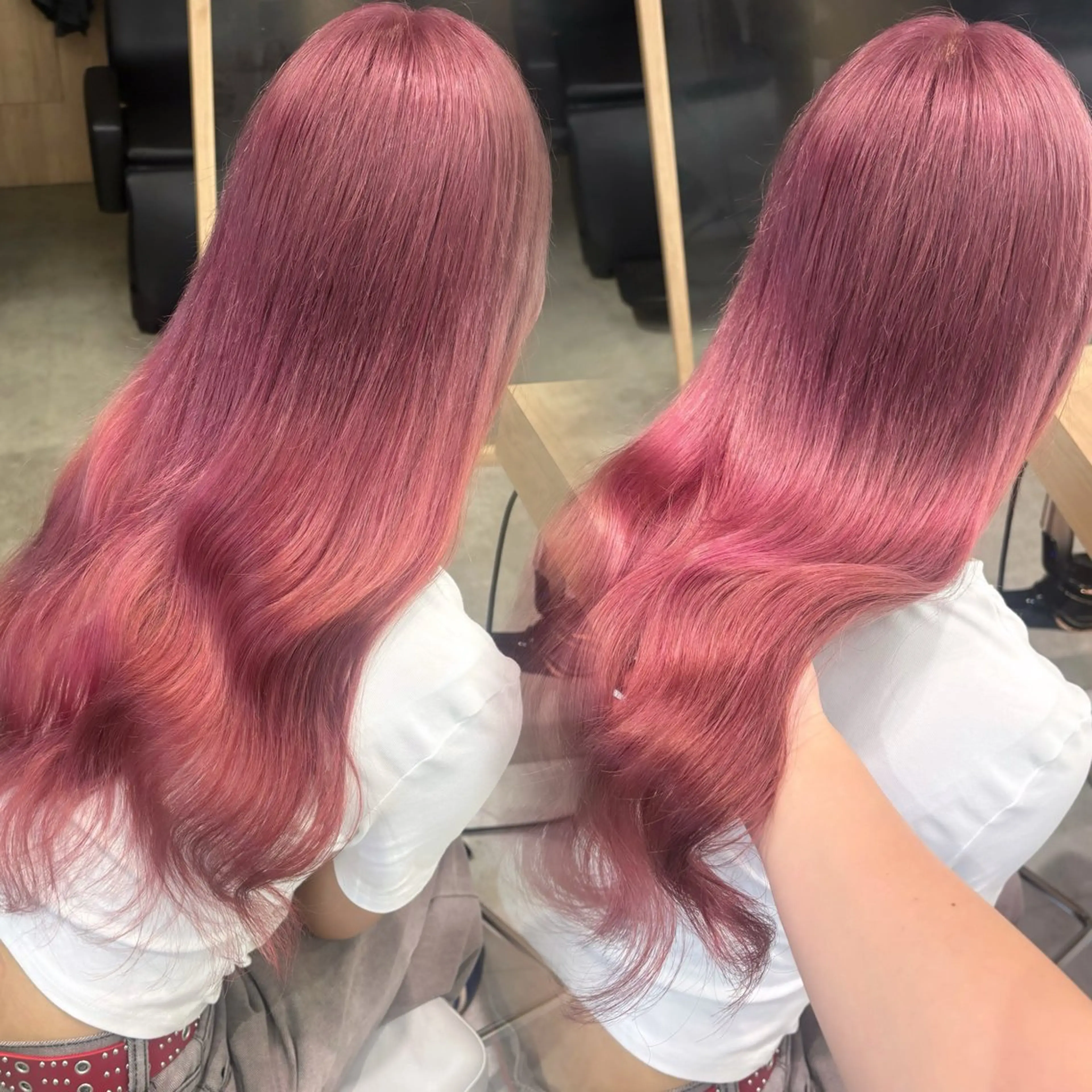 ロング カラー カット ヘアカラー トリートメント 韓国ヘア🇰🇷透明 感カラー/yui💞のヘアスタイル