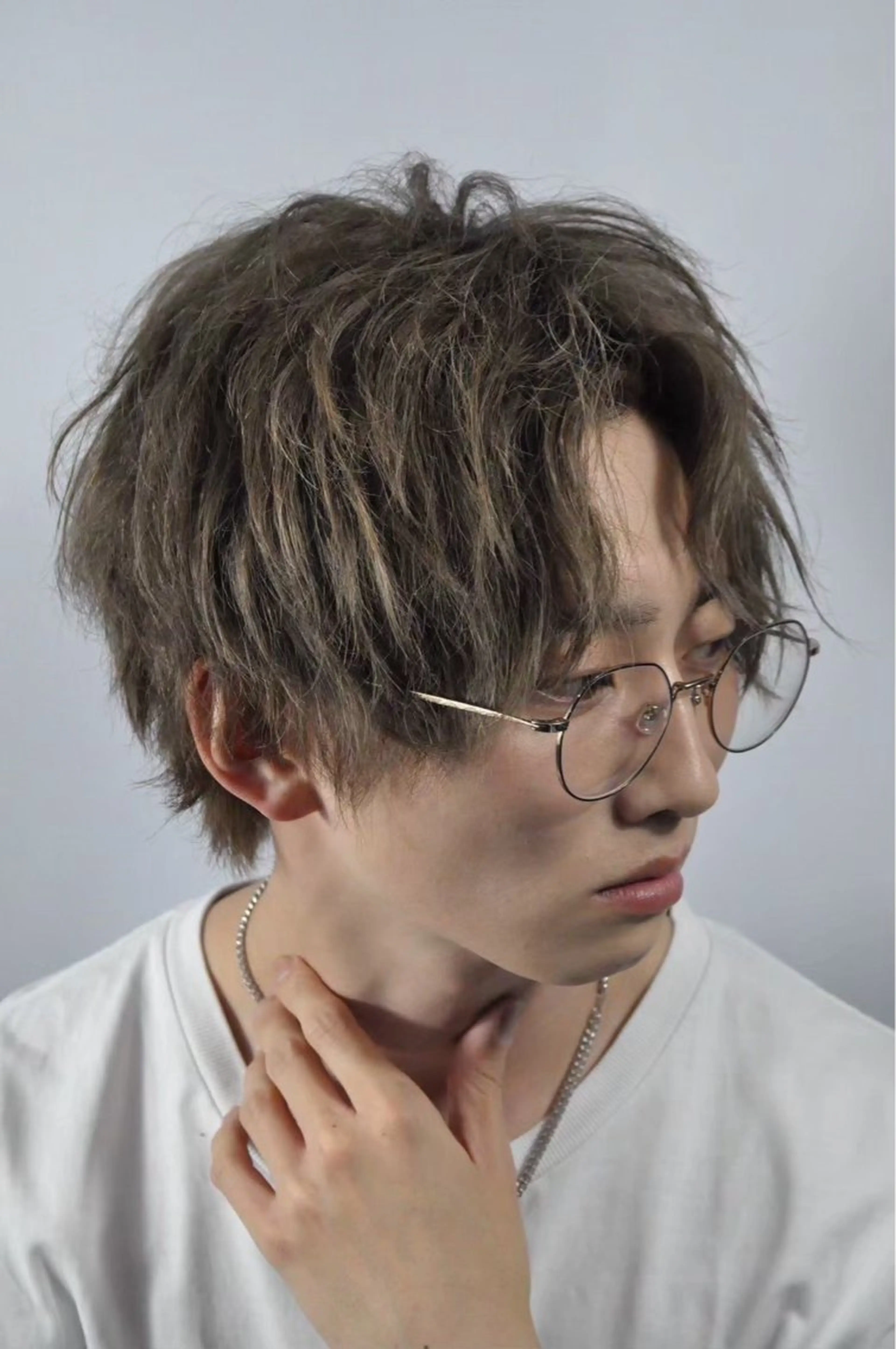 ミディアム カラー パーマ メンズ 武井 凌のヘアスタイル