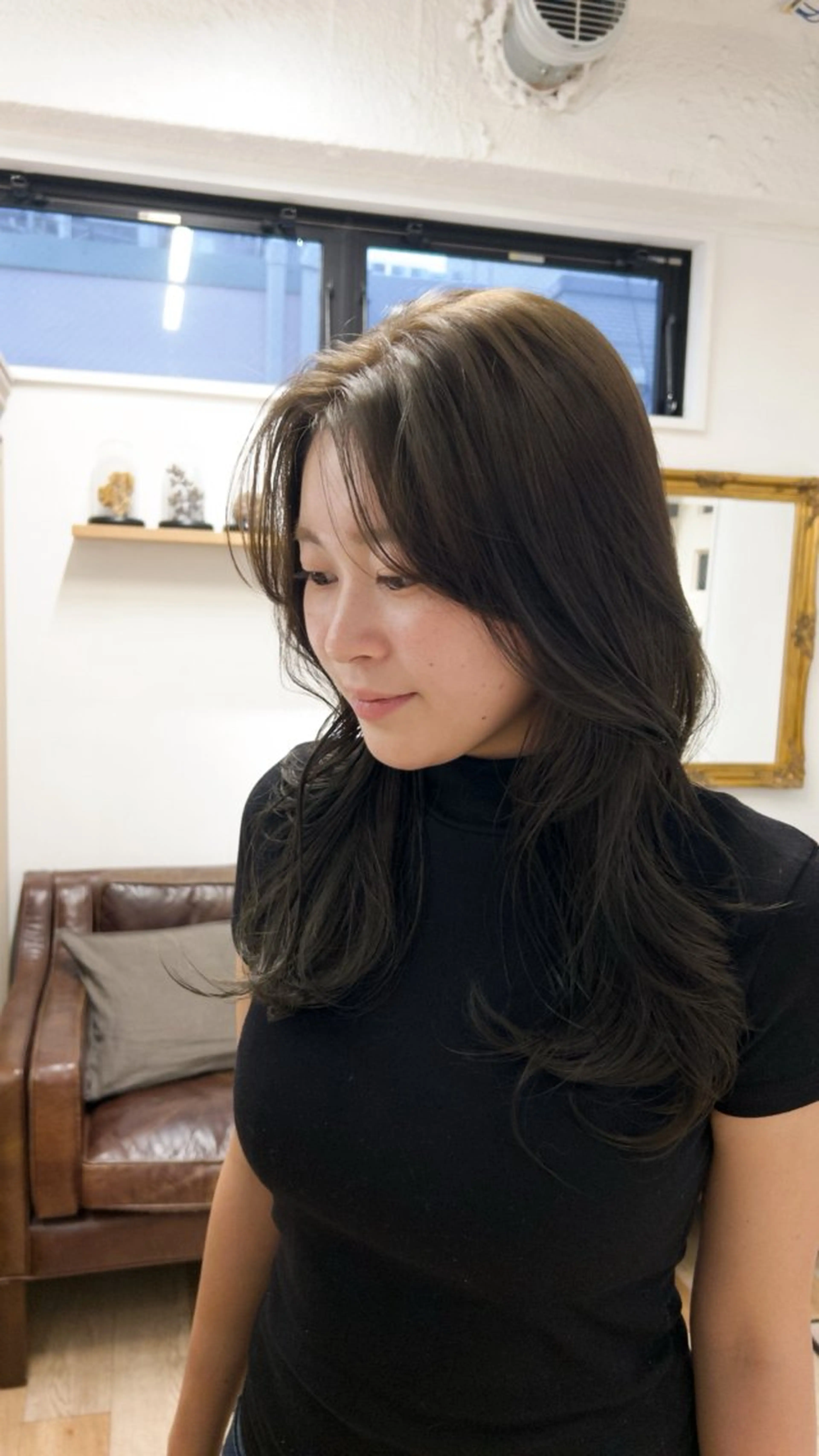 セミロング カラー カット ヘアカラー じゅわっと暖色カラー 🍊Moemiのヘアスタイル