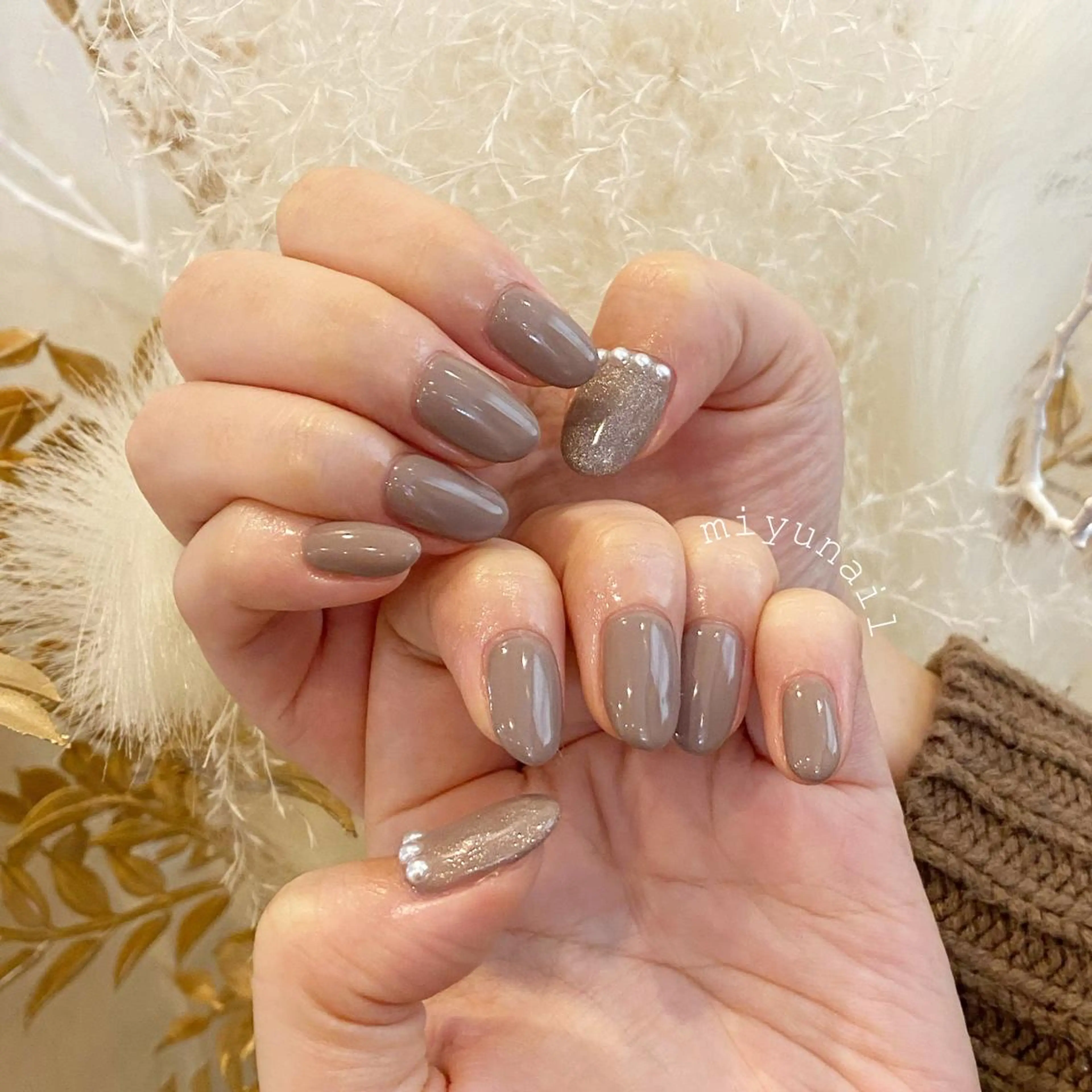 [hand]ジェル(オフ有り)一本アート定額 ＋￥1000でパラジェル変更可能の写真