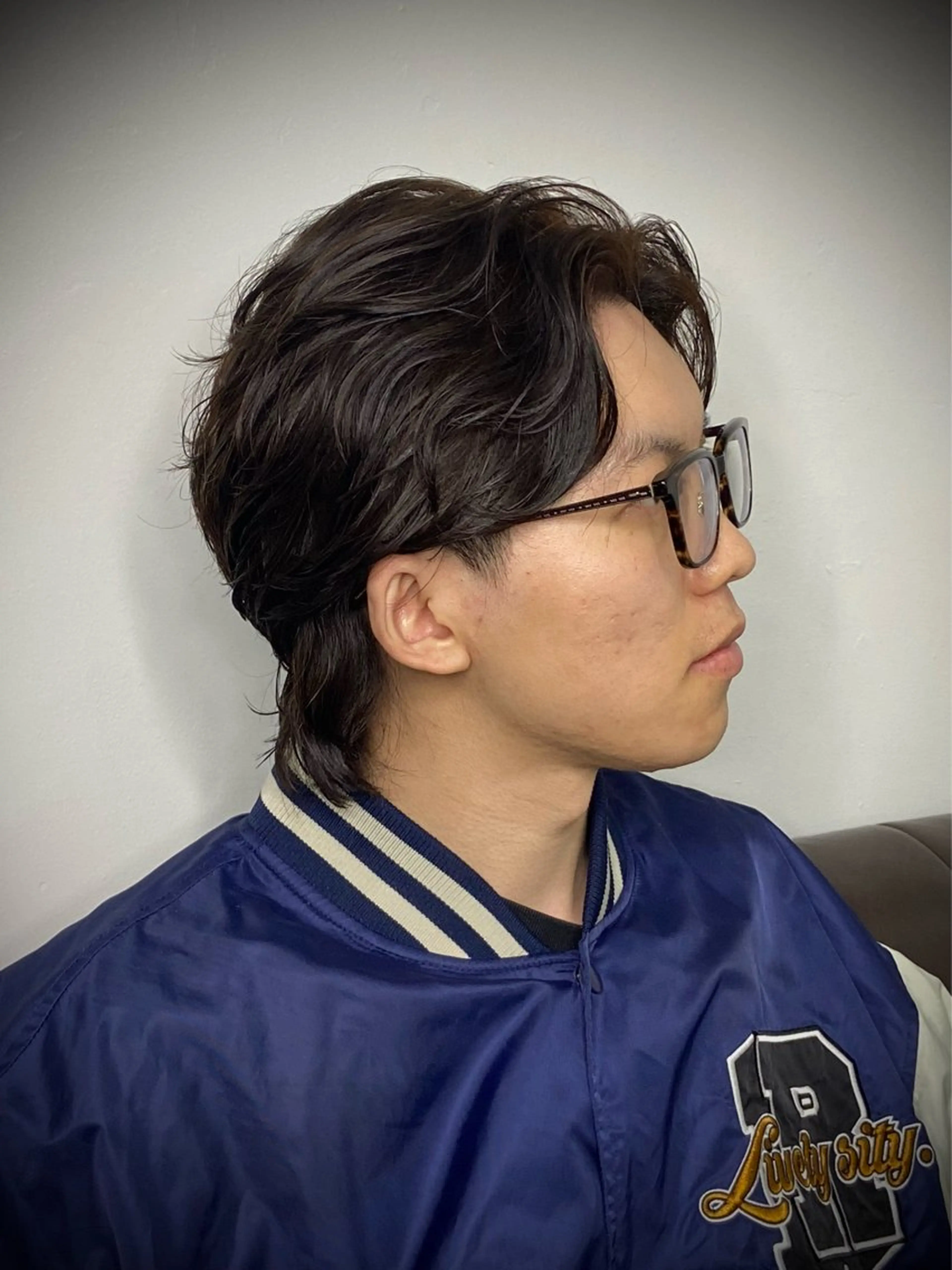 ショート カラー パーマ メンズ カット パーマ 柄﨑 比呂/ancielのヘアスタイル