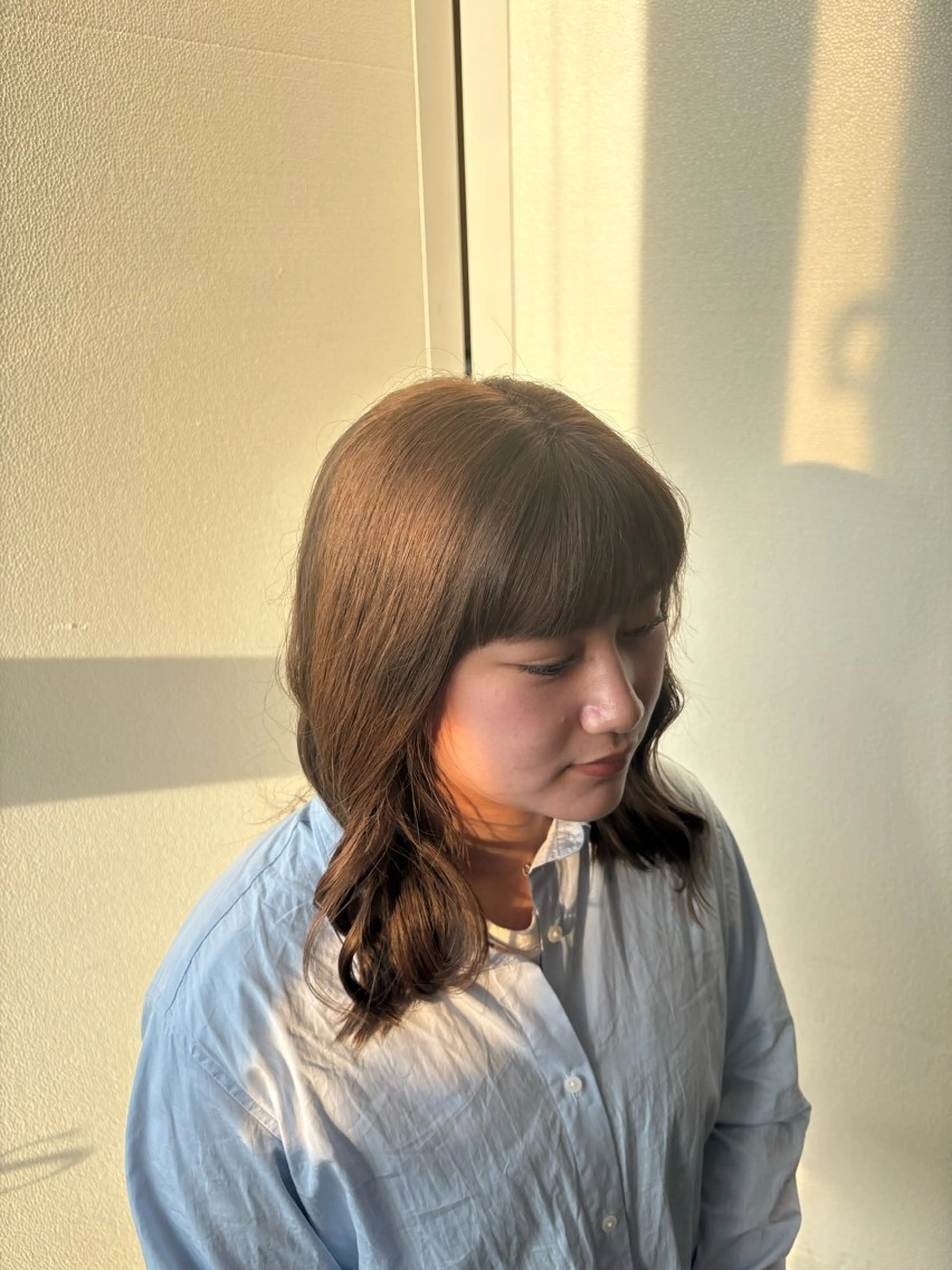 ミディアム カラー ベージュカラー ブリーチ オリーブベージュ ヘアカラー SARAJU仁川 _aya🌼のヘアスタイル