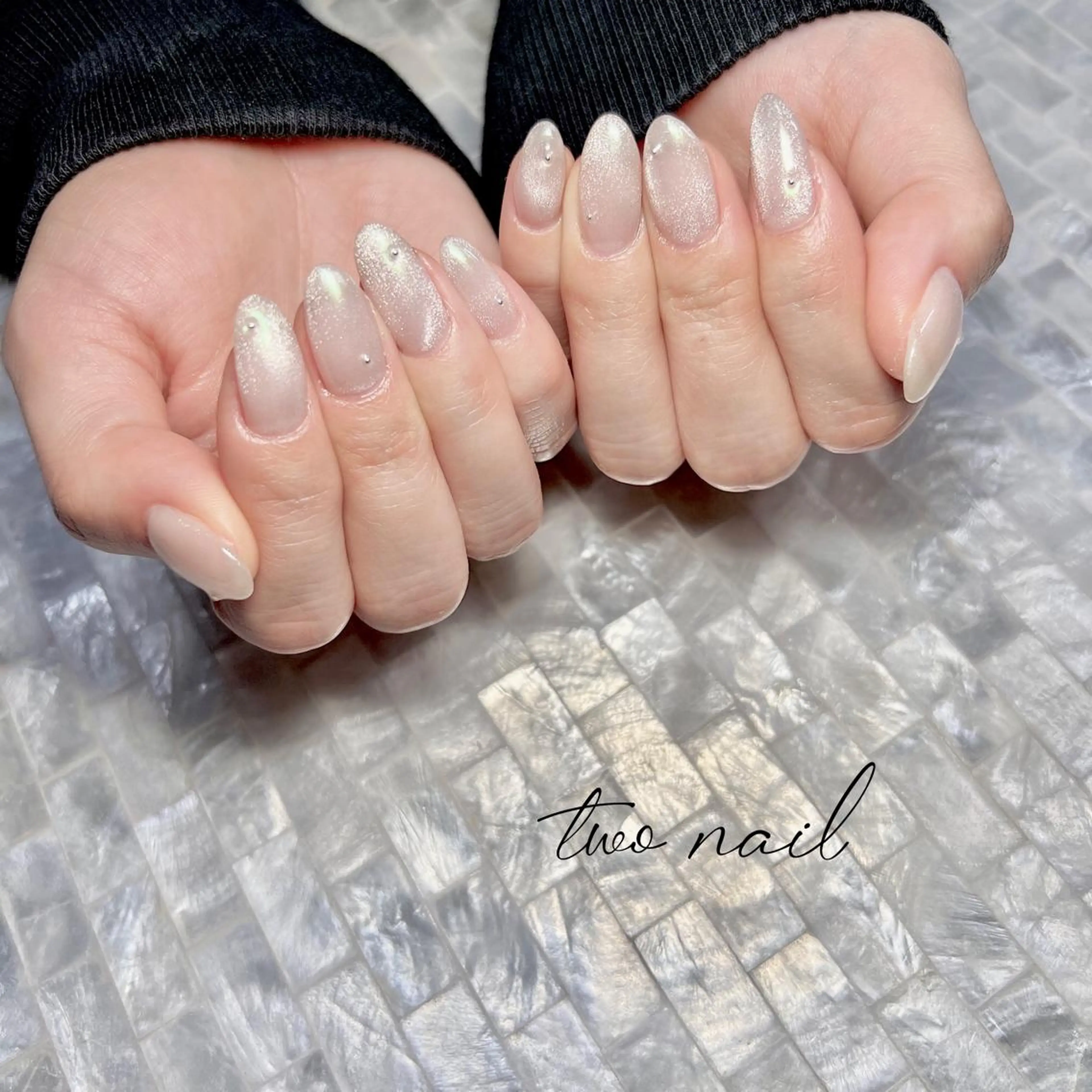 ネイル アートネイル フットネイル ハート マグネットネイル ニュアンスネイル two nailのネイルデザイン