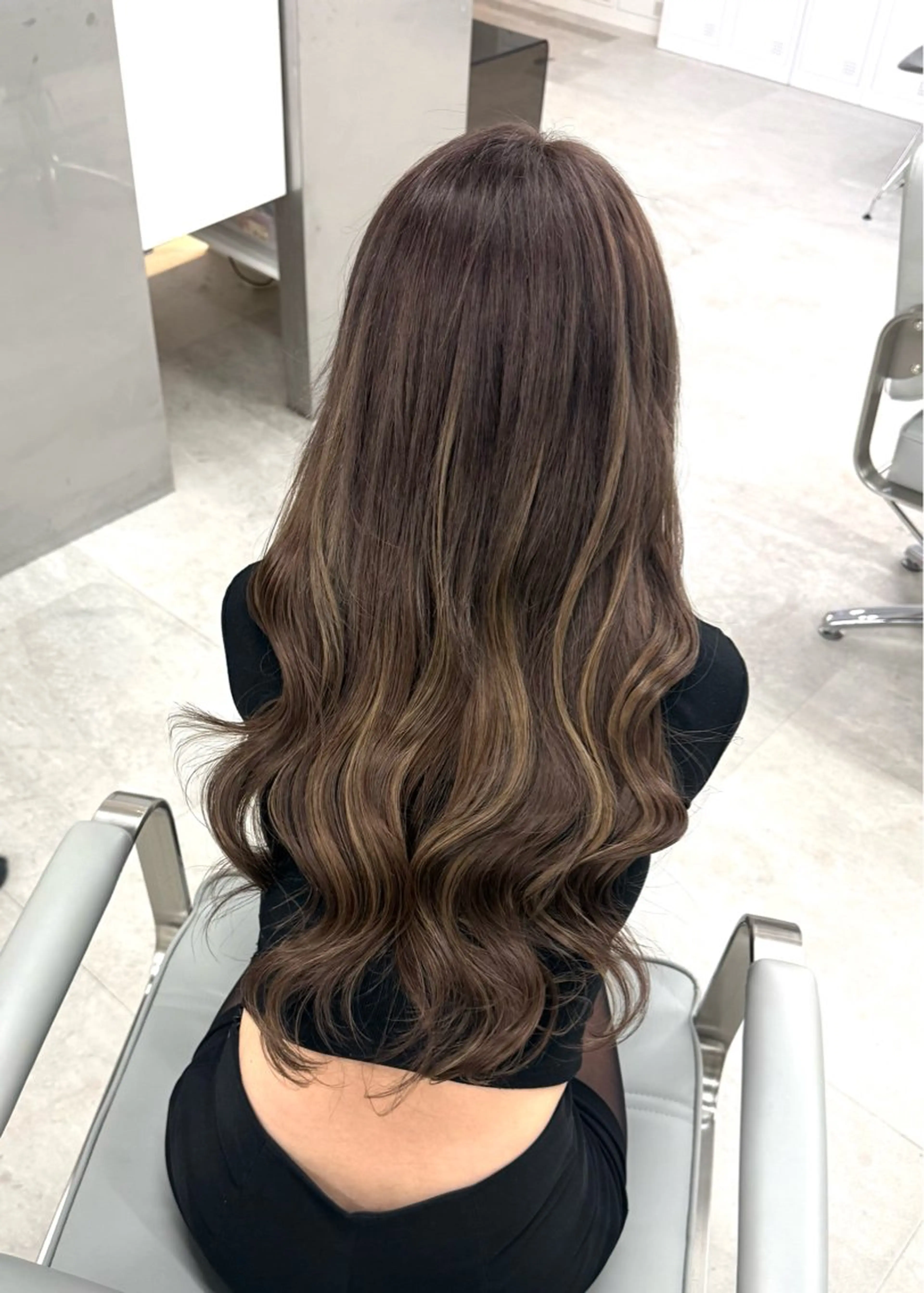 ロング エクステ ハイライト エクステ yuna/透明感 カラー/エクステのヘアスタイル