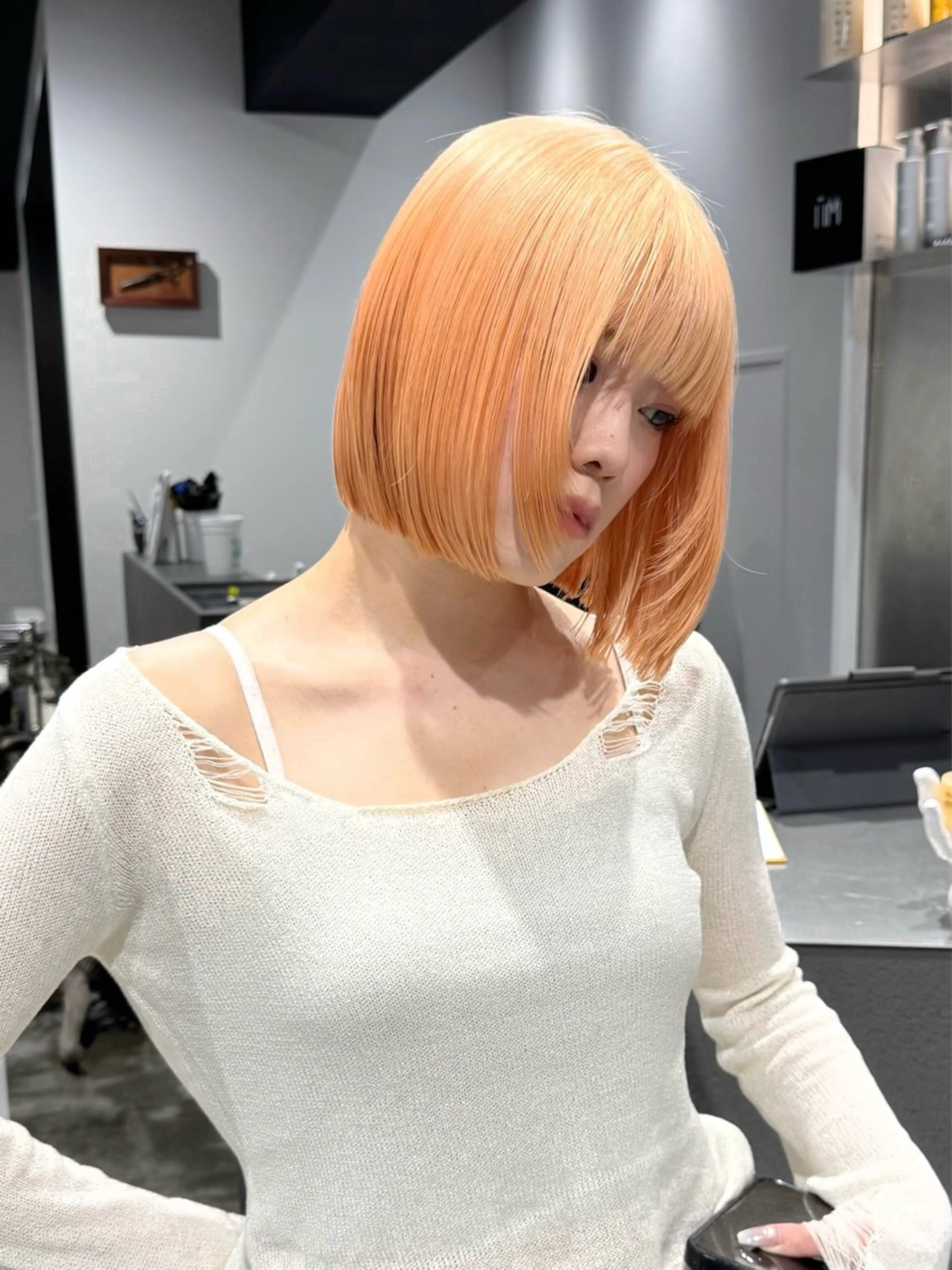 ミディアム ヘアカラー Bob＆ハイトーン 専門家CHIHIROのヘアスタイル