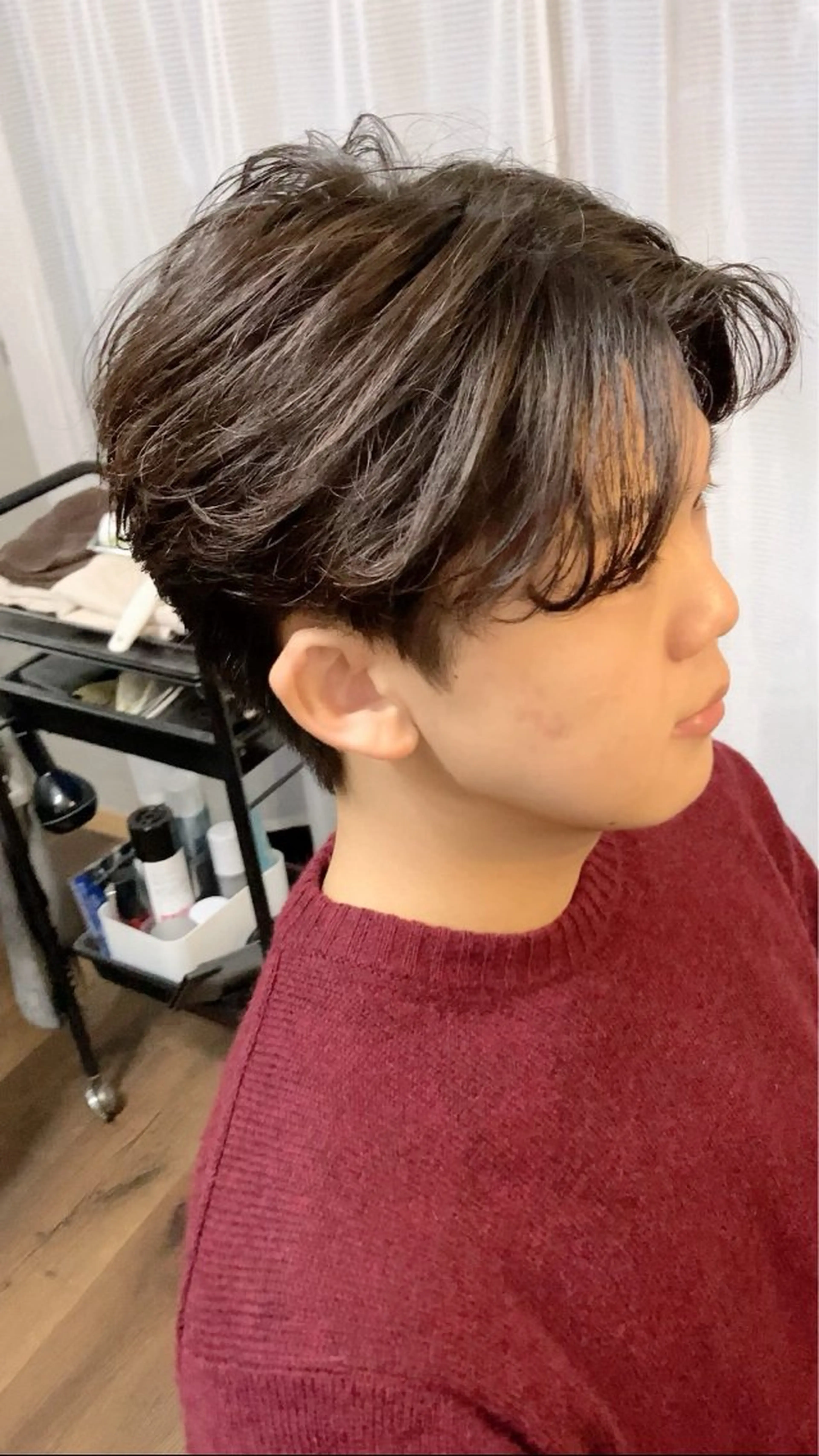 ショート メンズ センターパート カルマパーマ メンズパーマ カット パーマ AUTHENTIC private mens hair salon所属・完全個室マンツーマン メンズサロン草野貴樹のヘアスタイル