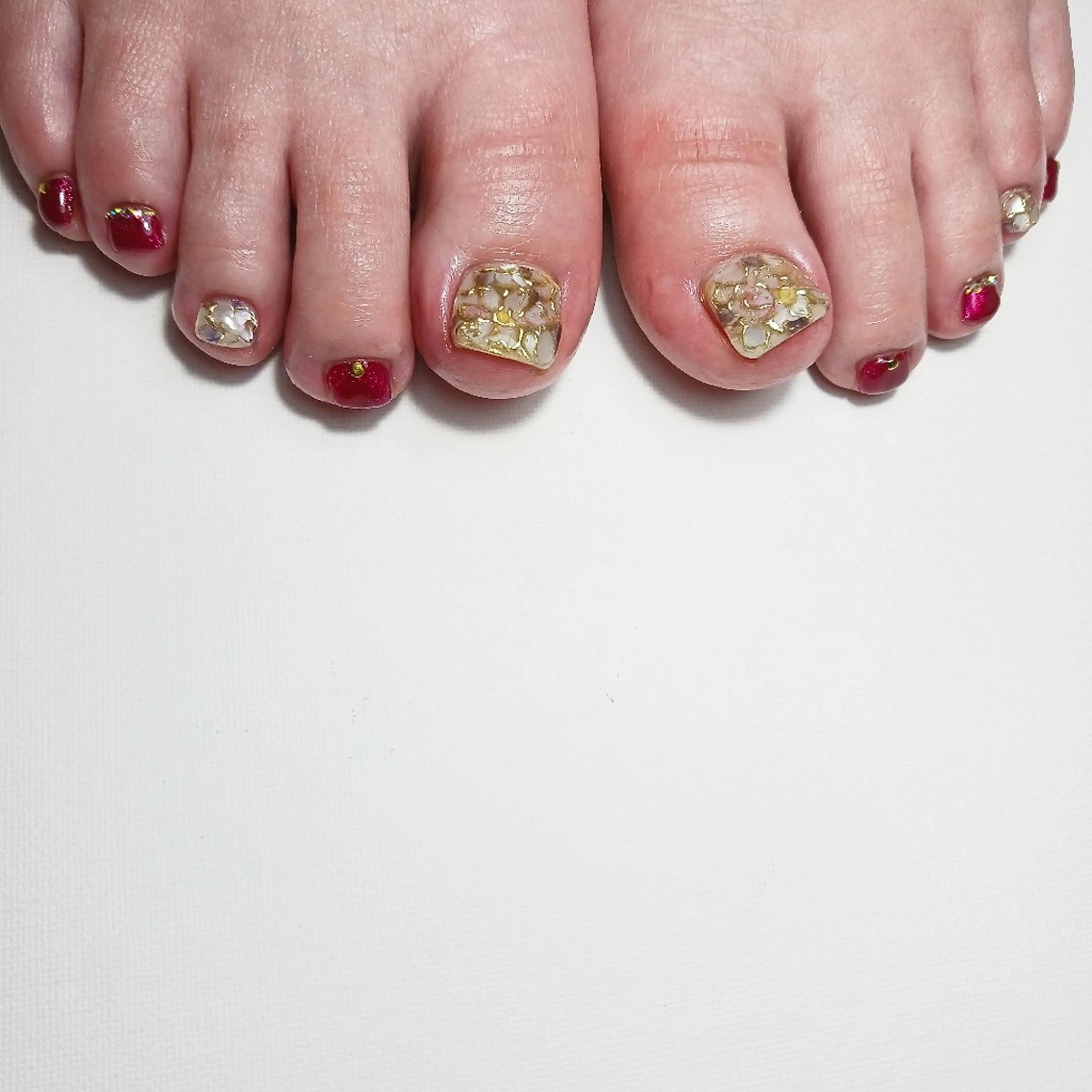 ネイル ボルドー ジェルネイル 持ち込み ショートネイル フットネイル owlnail /持込みデザイン専門のネイルデザイン