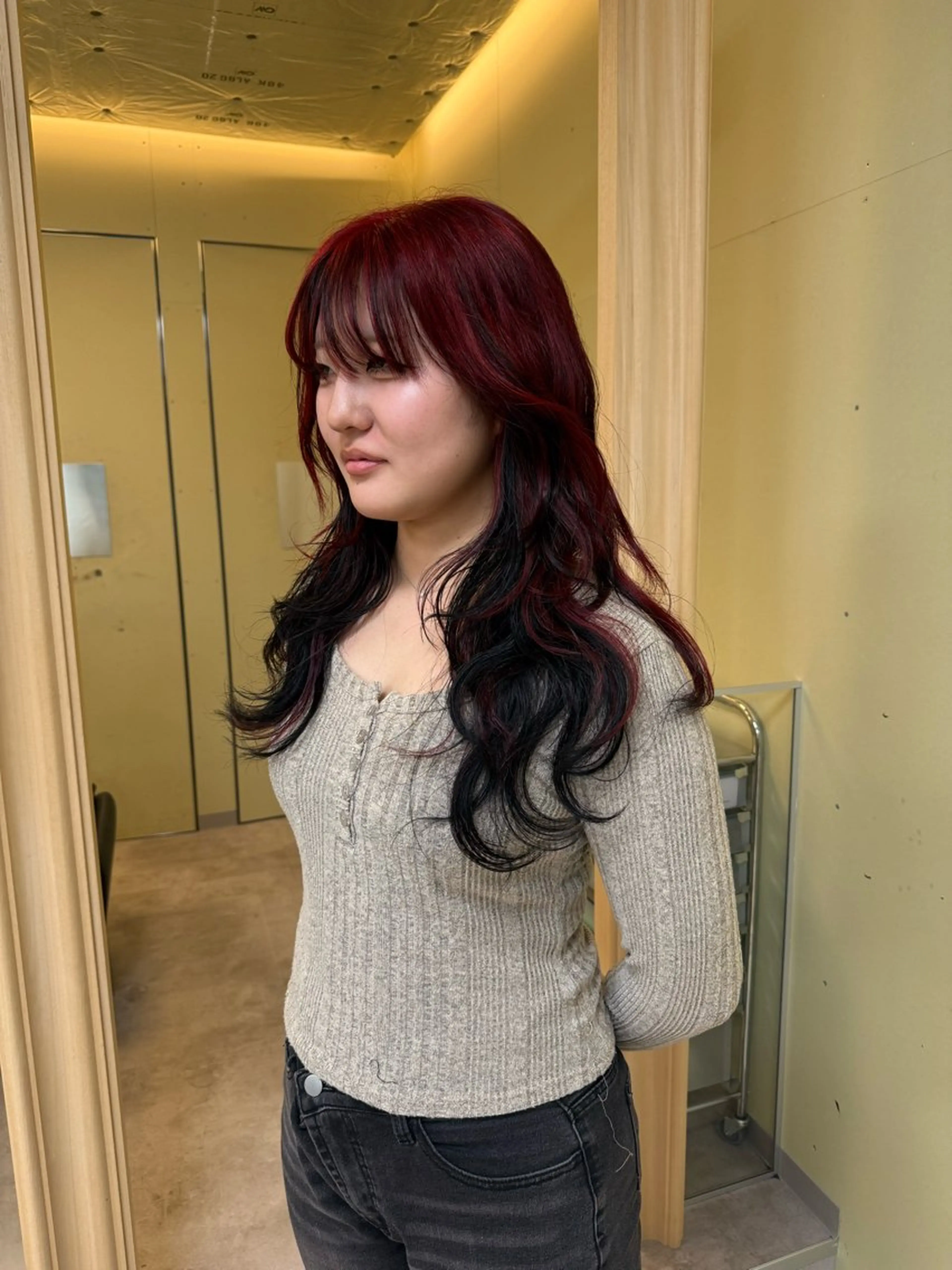 ロング カラー カット ヘアカラー トリートメント 伶風/ボブ/ ハッシュカットのヘアスタイル