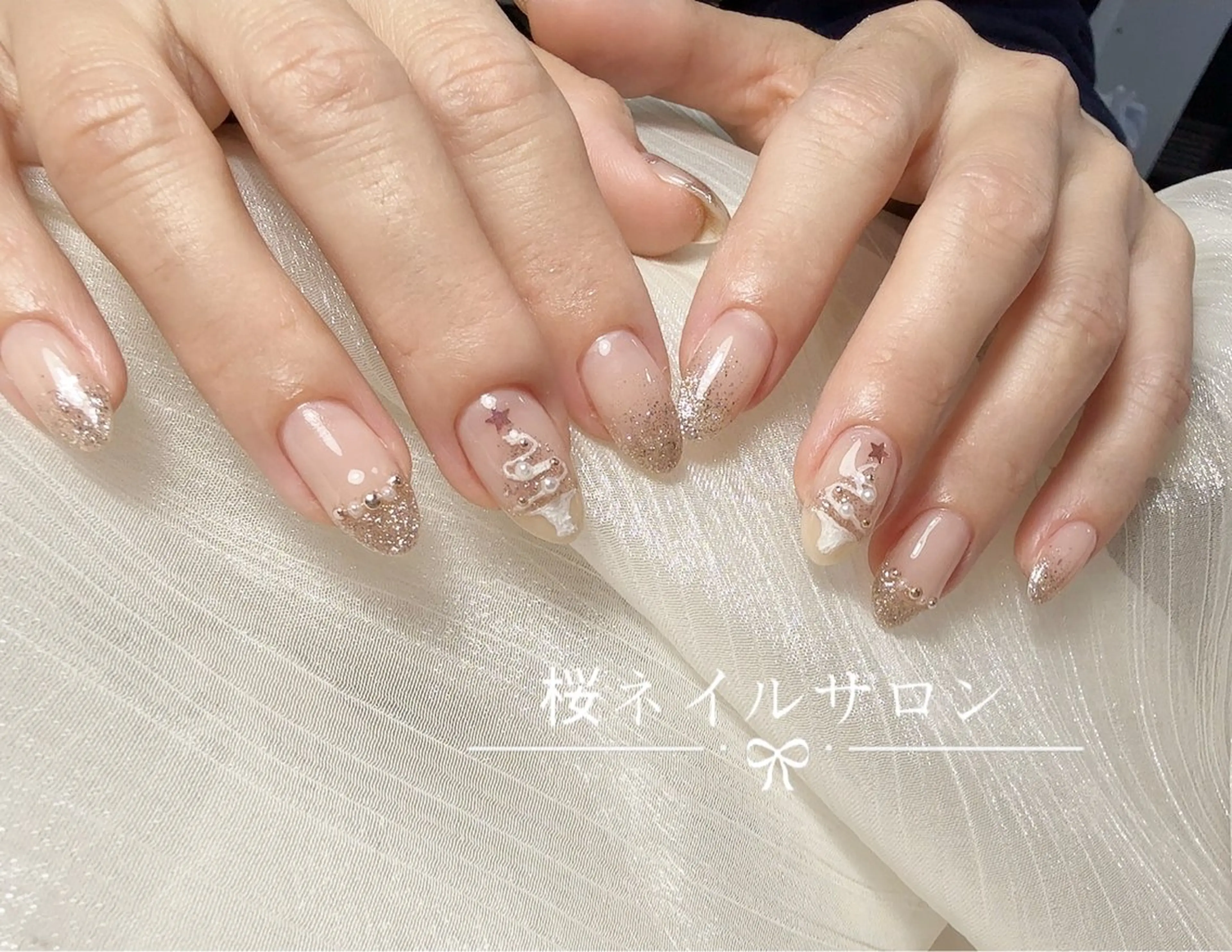 ネイル アートネイル フットネイル フレンチネイル ジェルネイル ニュアンスネイル 桜 ネイルのネイルデザイン