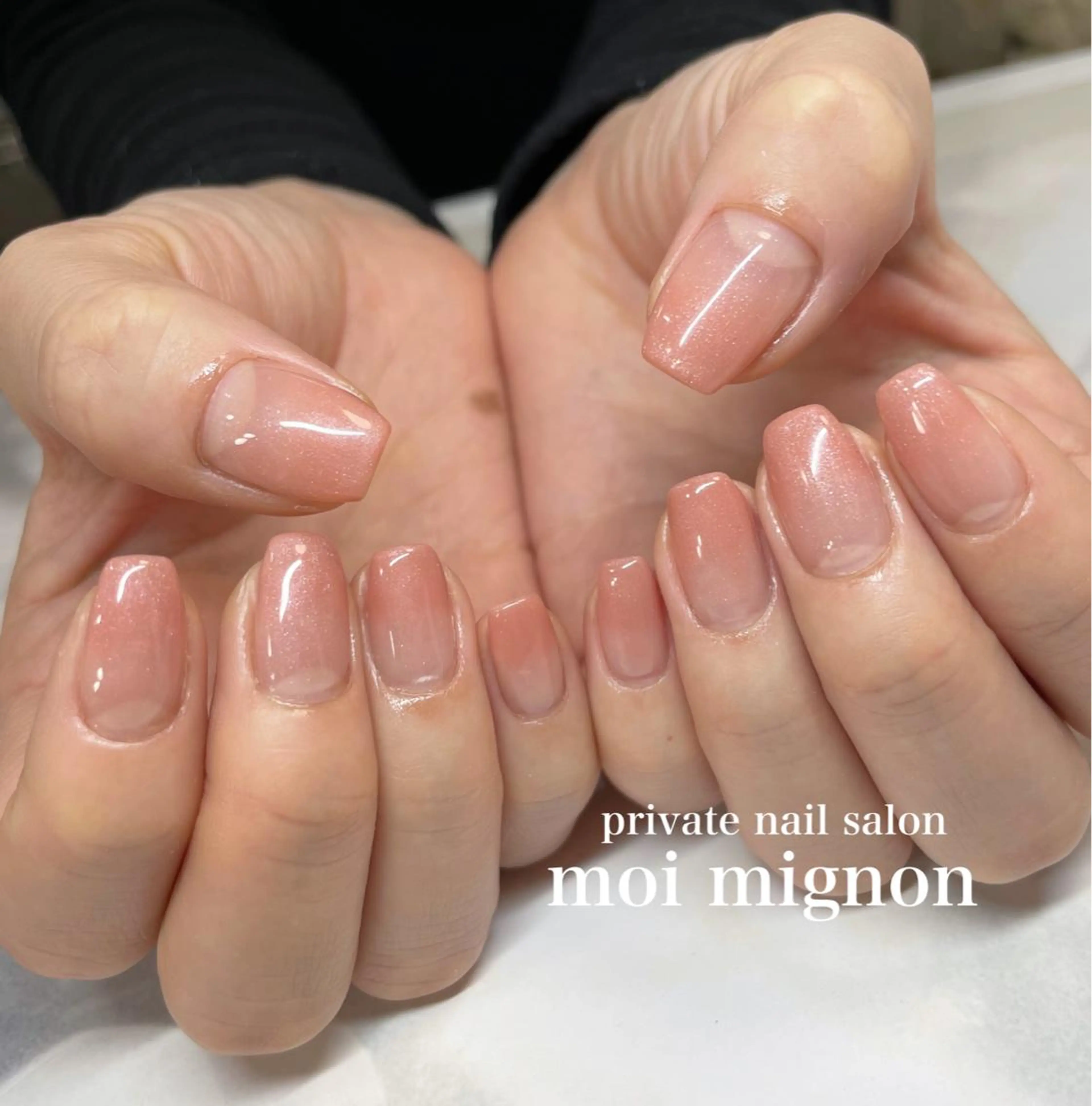 ネイル グラデーション シンプルネイル スクエアネイル ハンドネイル nailist Aki♡のネイルデザイン