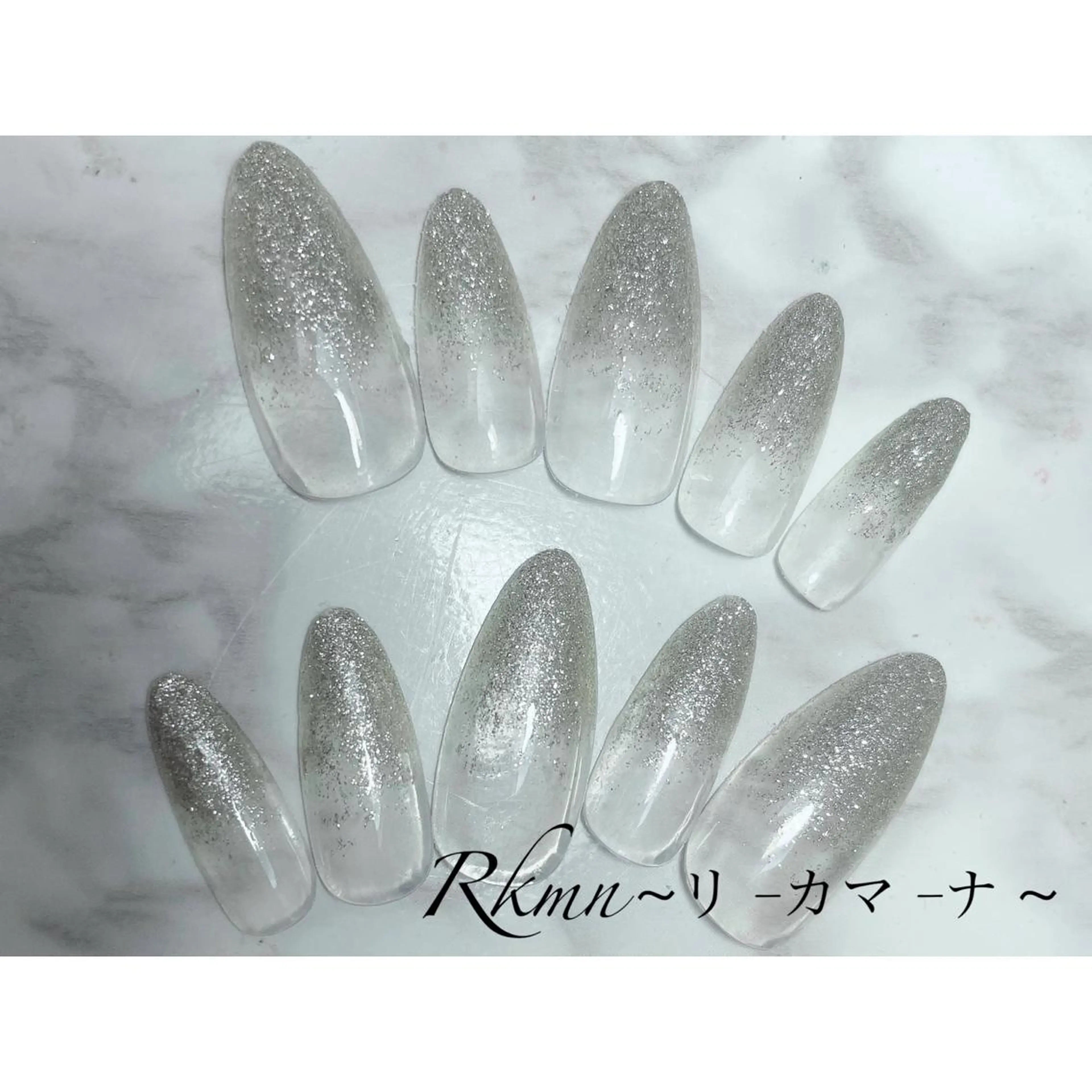 ネイル アートネイル フレンチネイル ジェルネイル グラデーション ラメ(グリッター) ハンドネイル フットネイル ハンドケア Rkmn ~リ-カマ-ナ~のネイルデザイン