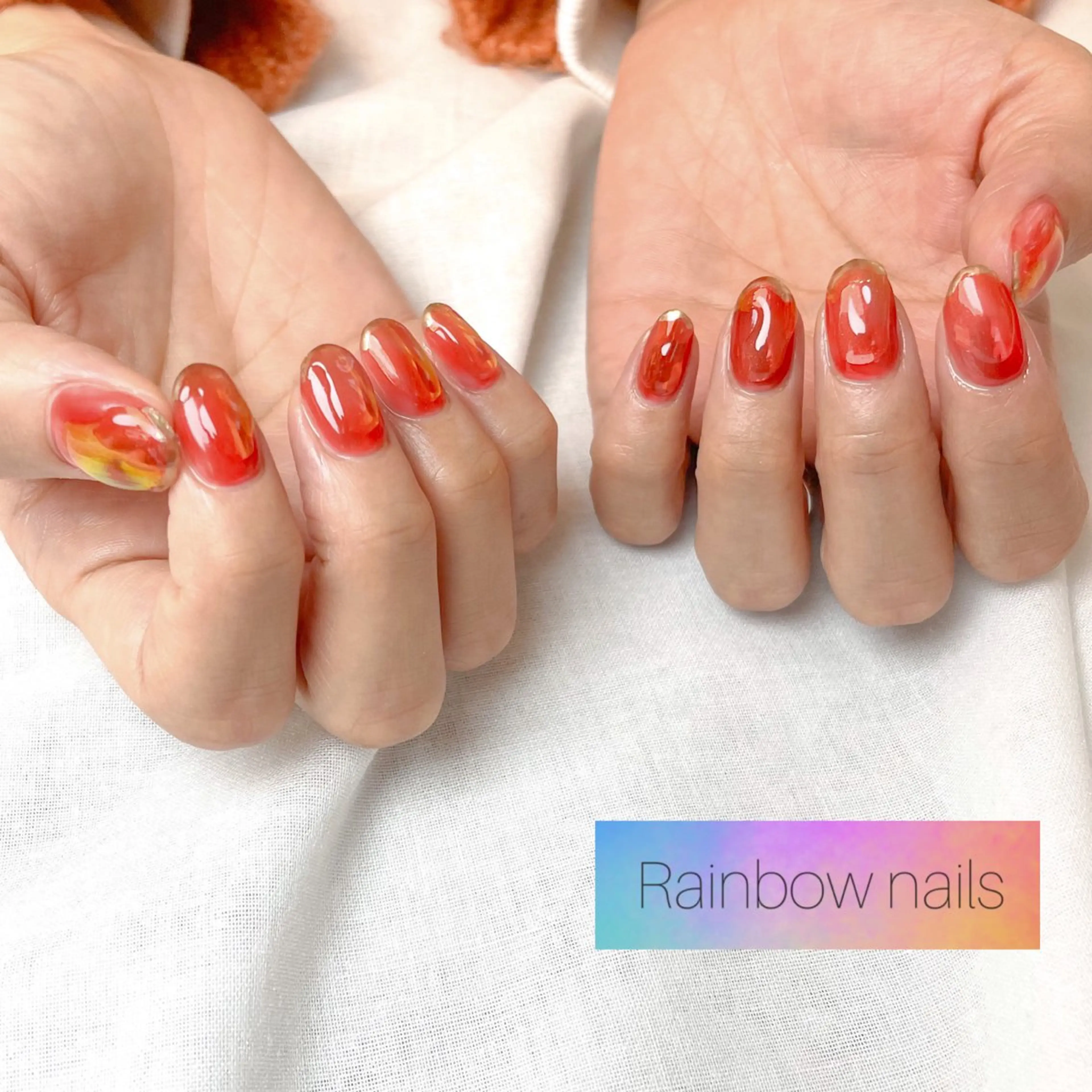 ネイル Rainbow nailsくろちゃんのネイルデザイン
