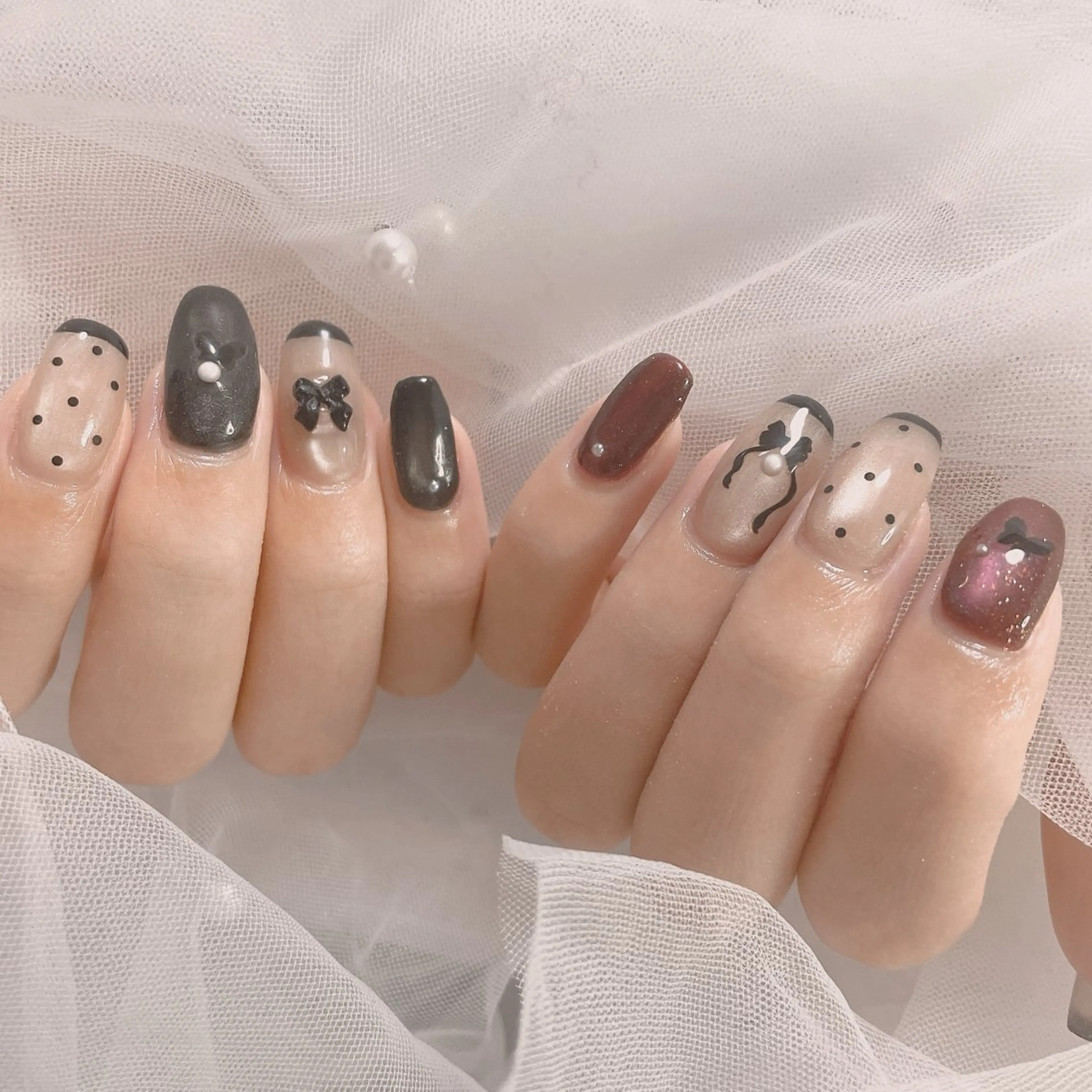 ネイル リボン ハンドネイル なっちゃん所属・ネイルサロン なっちゃん(古千谷)のネイルデザイン