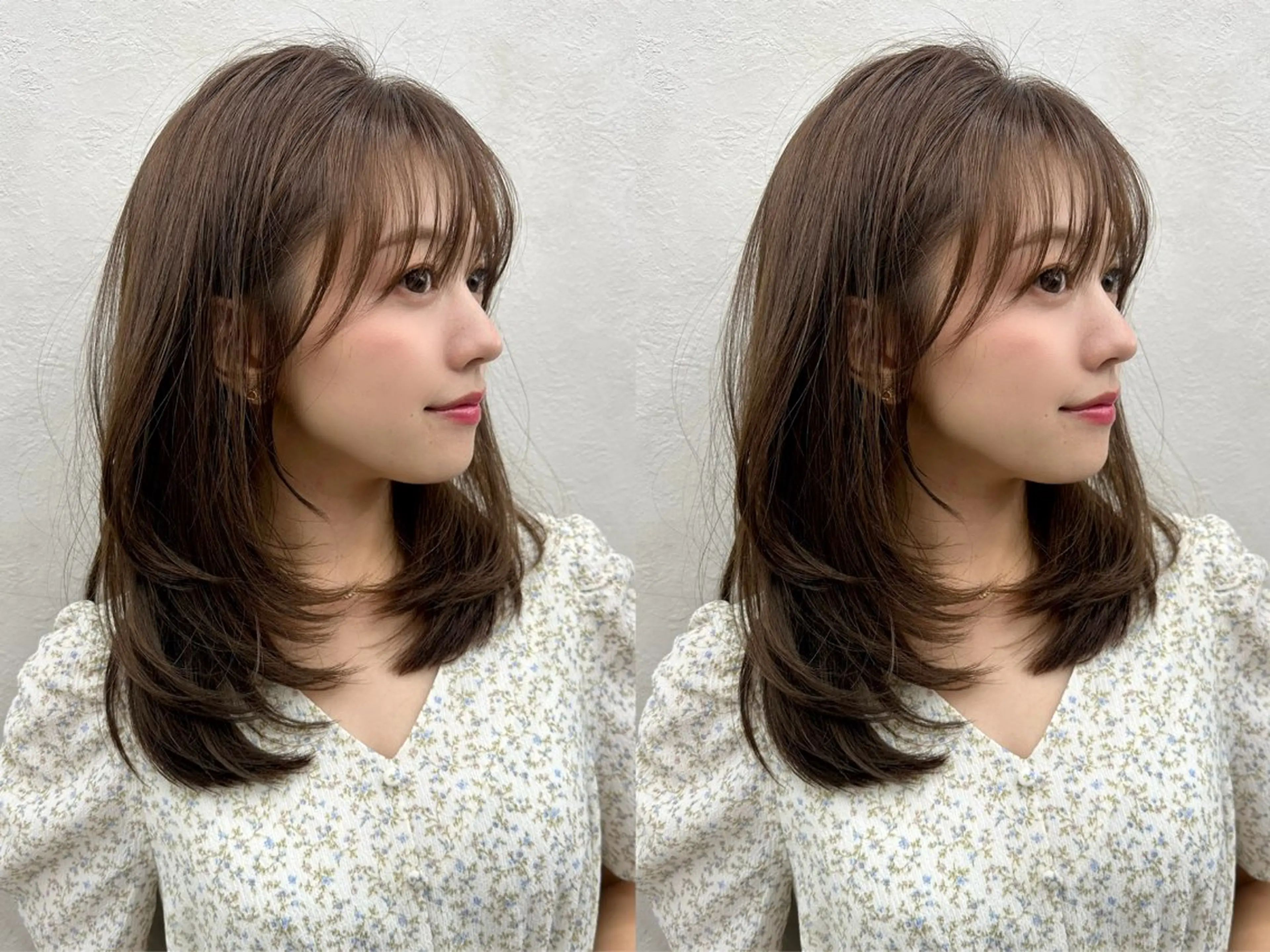 ミディアム ミディアムレイヤー 伸ばしかけ レイヤーカット カット ヘアカラー トリートメント 🌈Hiroki🌈 福岡の愛され美容師のヘアスタイル