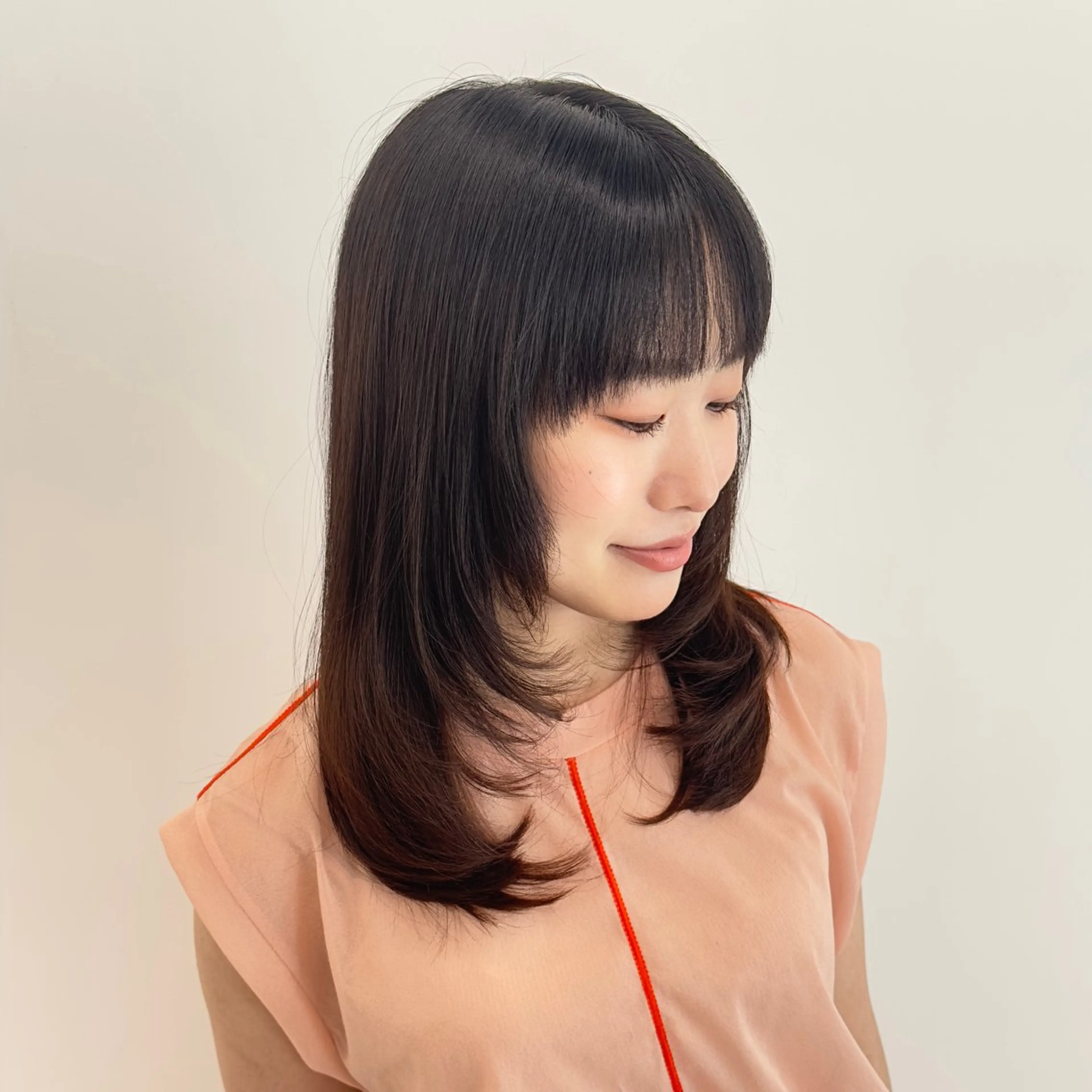 ミディアム カラー カット ヘアカラー トリートメント ブリーチなし/レイヤ ー特化🌈Tommyのヘアスタイル