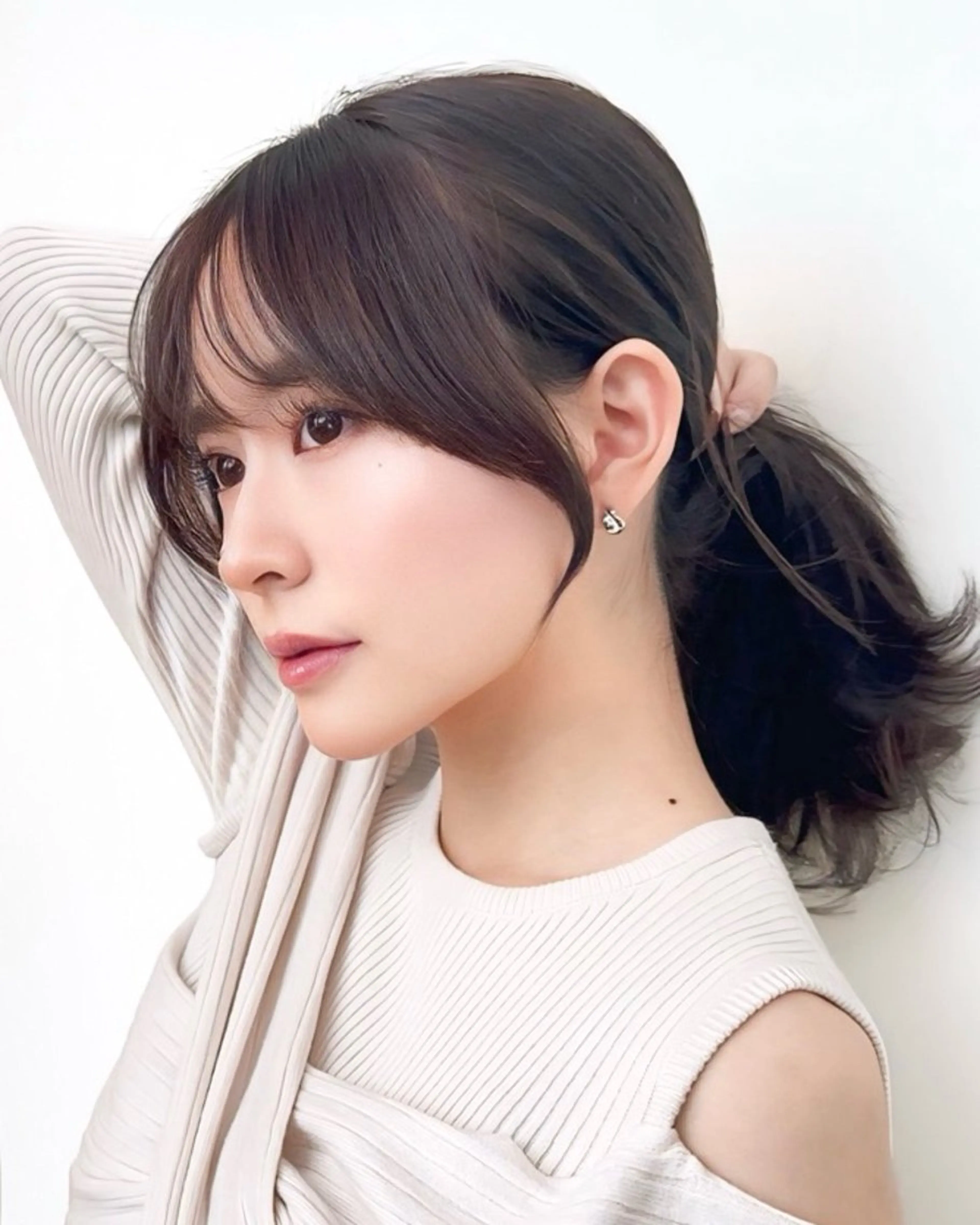 セミロング カラー 韓国風ヘア レイヤーカット カット ヘアカラー トリートメント 顔周り特化/韓国ヘア /レイヤー/吉野幸大のヘアスタイル