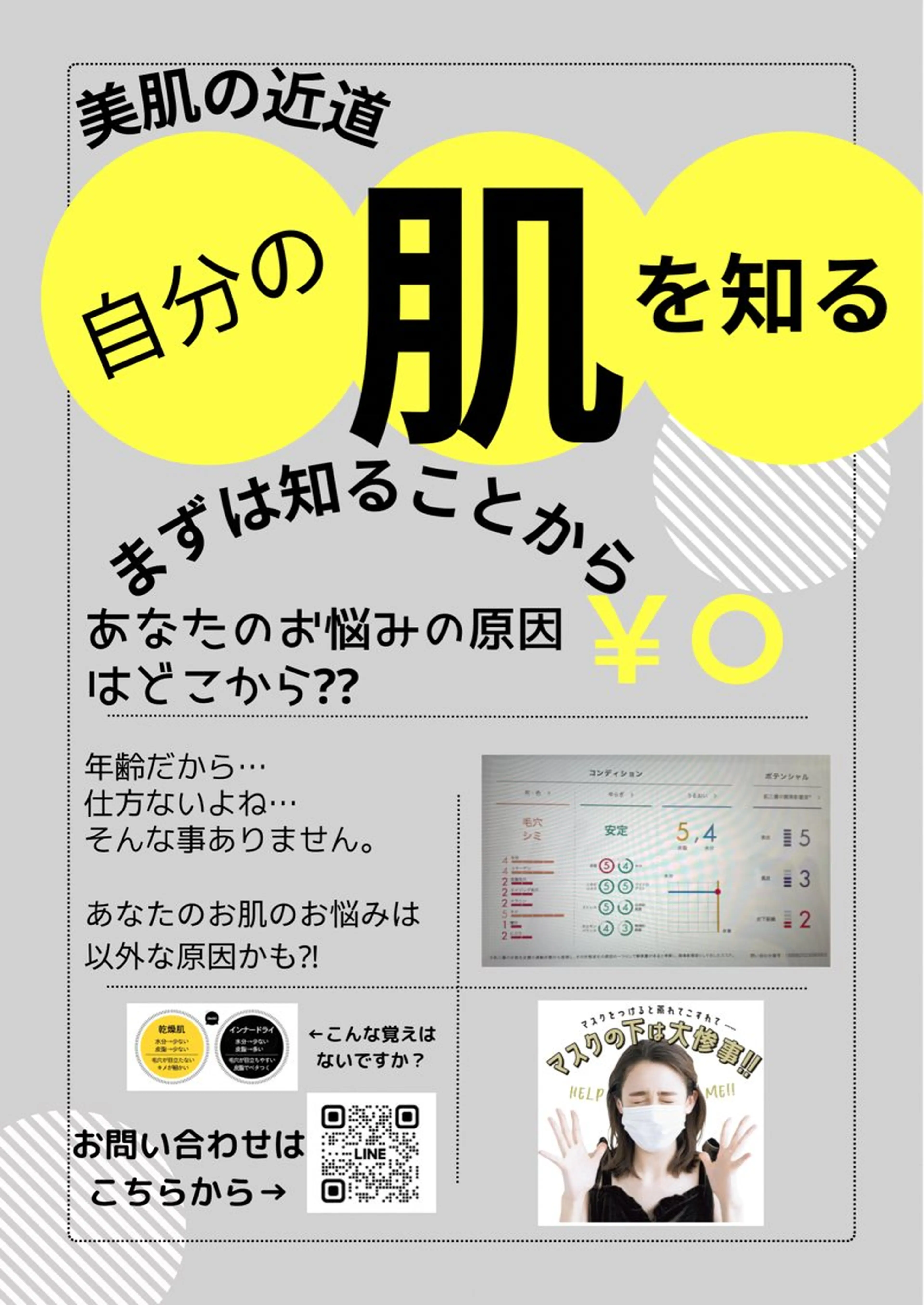 「え⁉︎私ってこんな肌だったの…？」驚きの肌チェック✨	知らなきゃもったいない！あなたの“本当の肌”がわかる0円診断❣️の写真