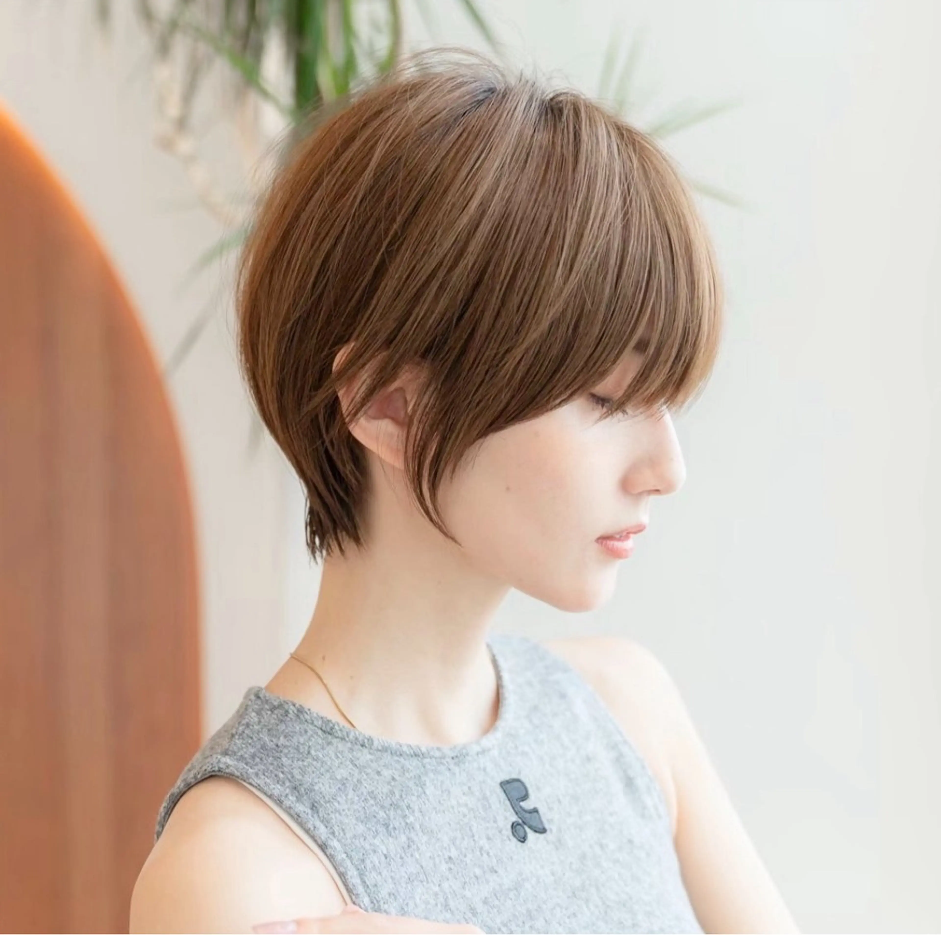 ショート カラー ショートボブ 丸みショート イルミナカラー ボブ 髪質改善 カット ヘアカラー トリートメント 渋谷ボブ/レイヤー ボブ田中航平のヘアスタイル