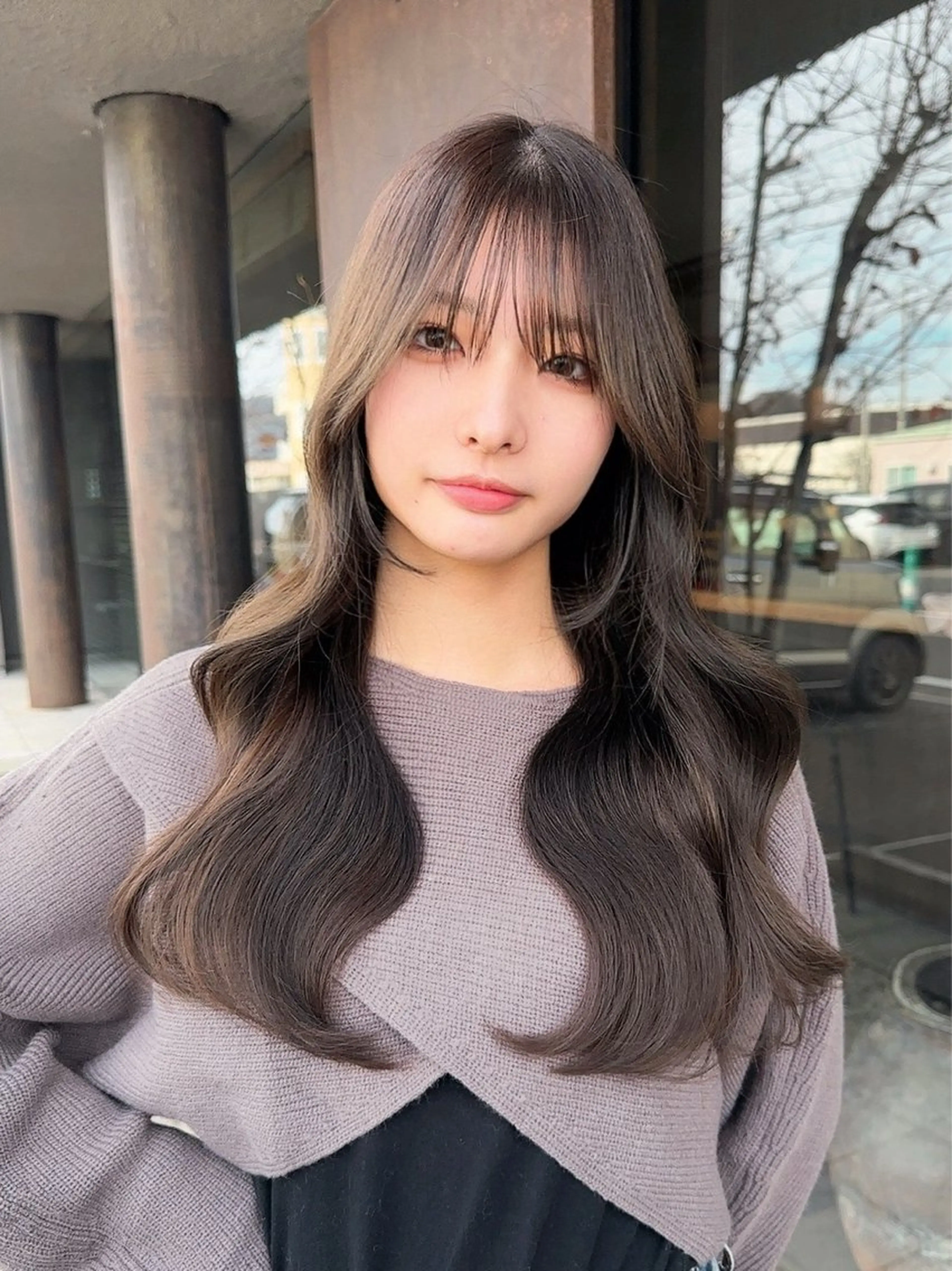ロング カラー グレージュ くびれヘア 韓国風ヘア カット ヘアカラー トリートメント 韓国ヘア/レイヤー /大嶽佑馬のヘアスタイル