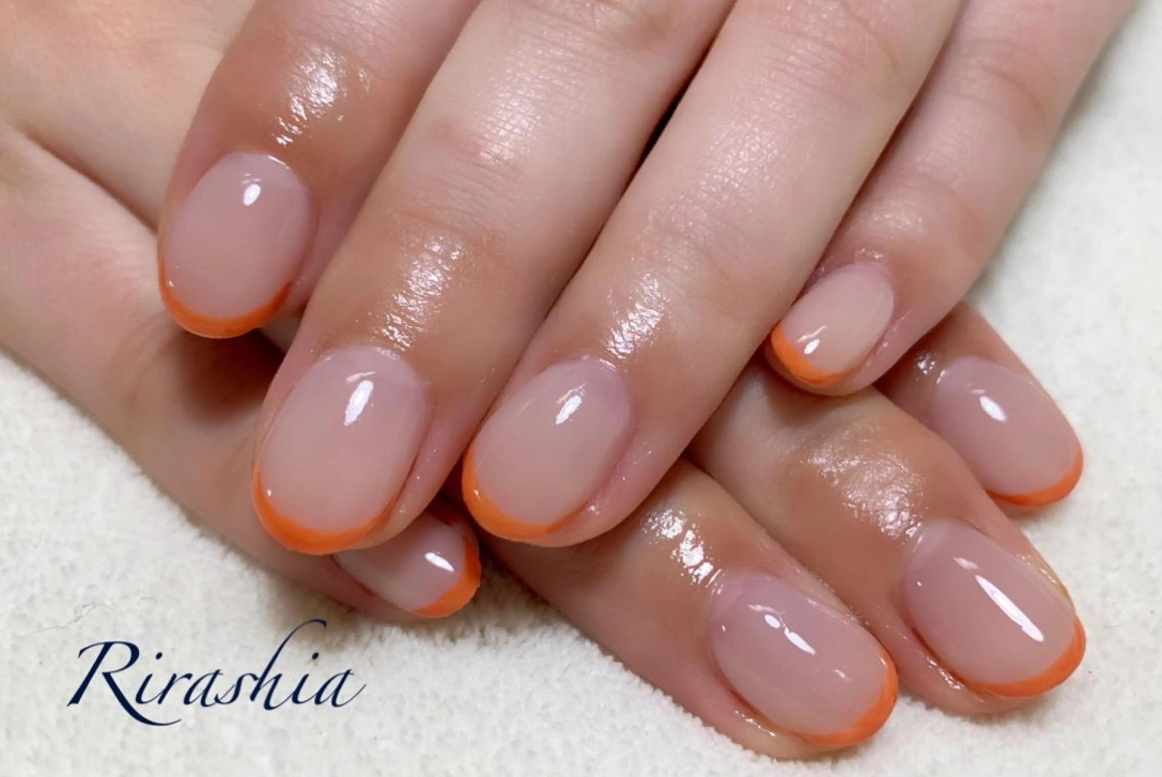 ネイル フレンチネイル うる艶/透明感ネイル Rirashaのネイルデザイン