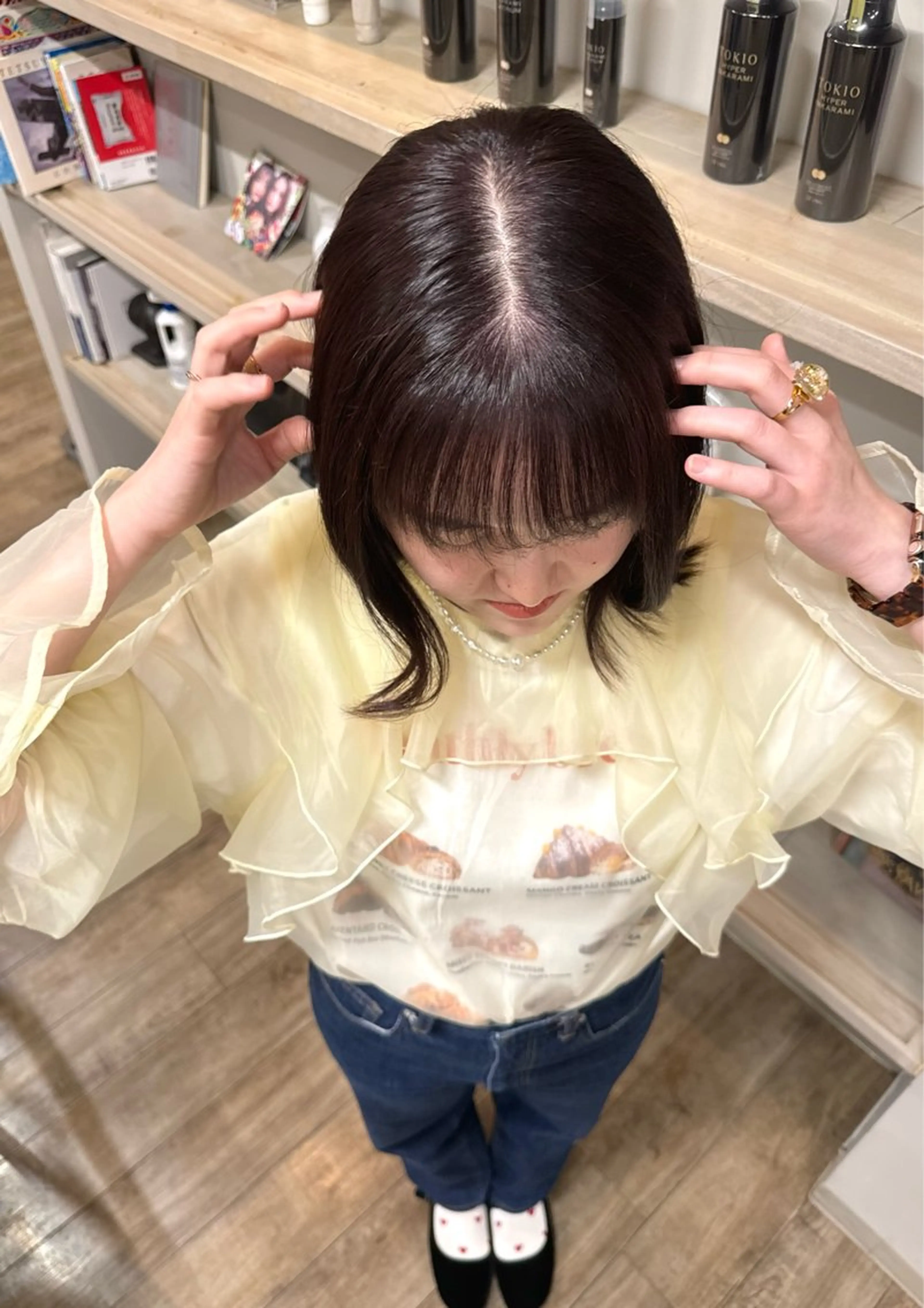 カラー や ぎ /神戸美容室 /顔まわりレイヤーのヘアスタイル