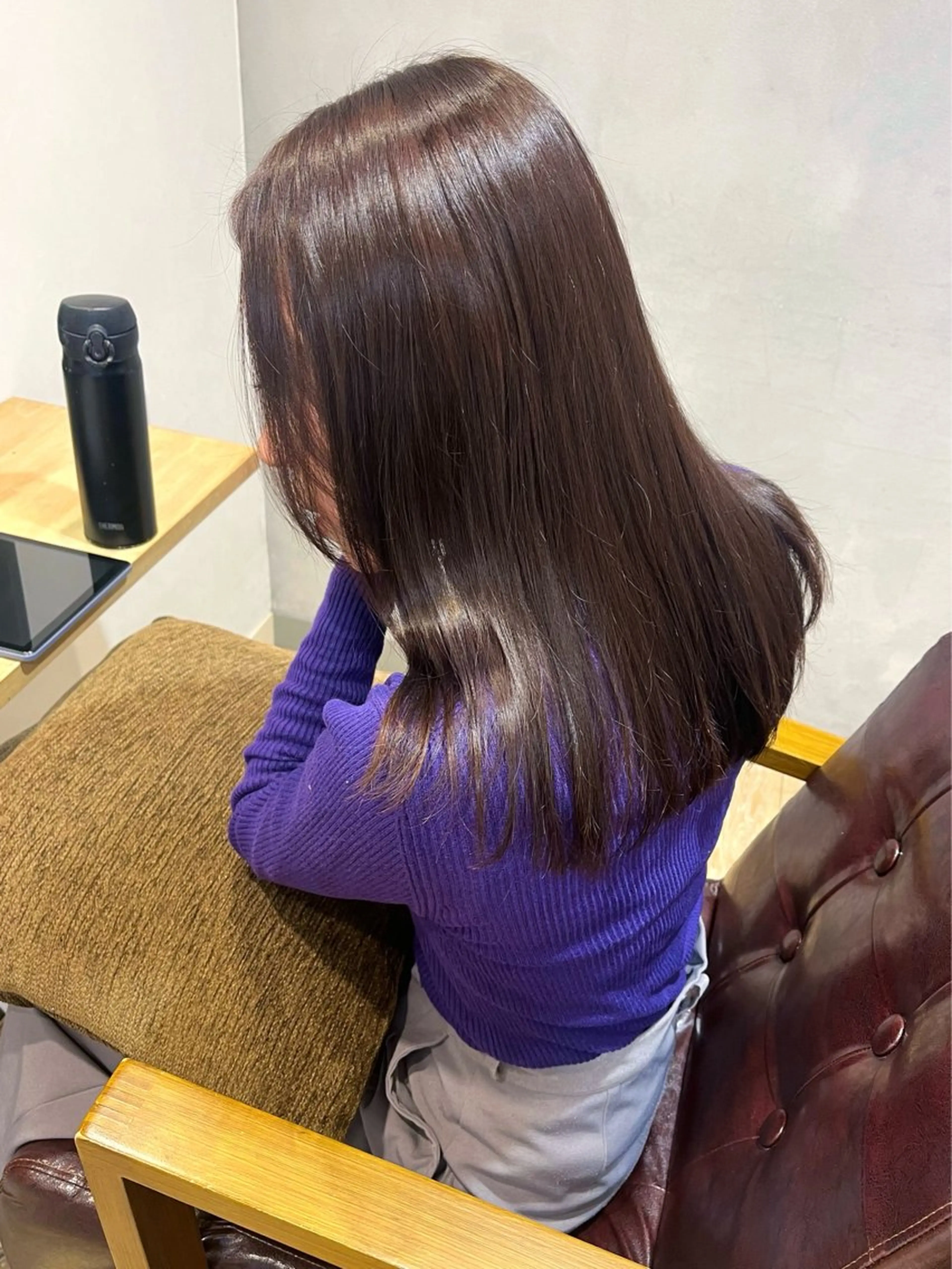 ミディアム カラー カット ヘアカラー トリートメント 地毛風ストレート ミニボブ🌷江梨🍎のヘアスタイル