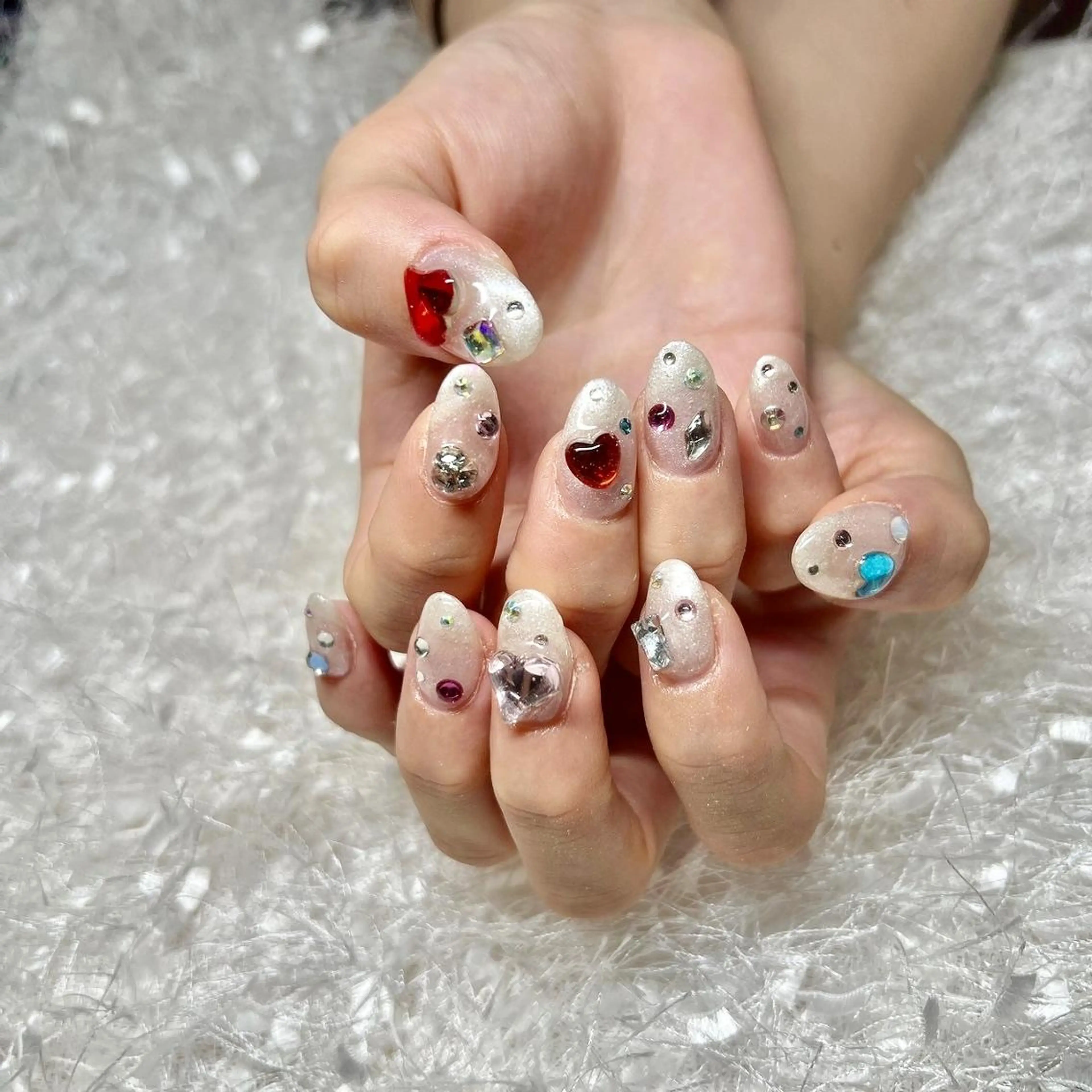 ネイル 長さ出し フレンチネイル ジェルネイル グラデーション 韓国ネイル ハンドネイル Nail&eye Belire 新宿のネイルデザイン