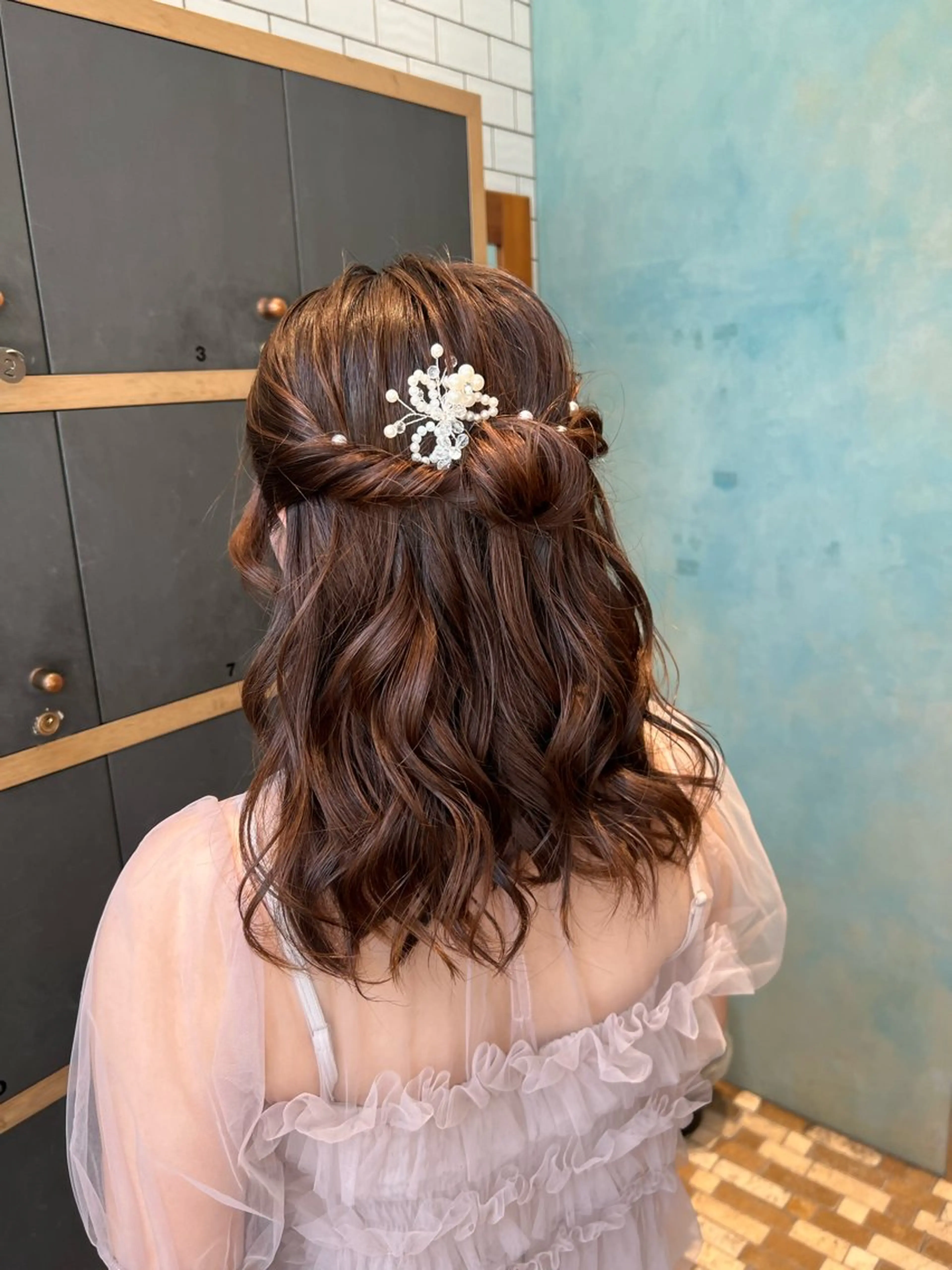 ヘアアレンジ ハーフアップ ヘアセット 🫧Ai/ ロロネー森ノ宮💖のヘアスタイル