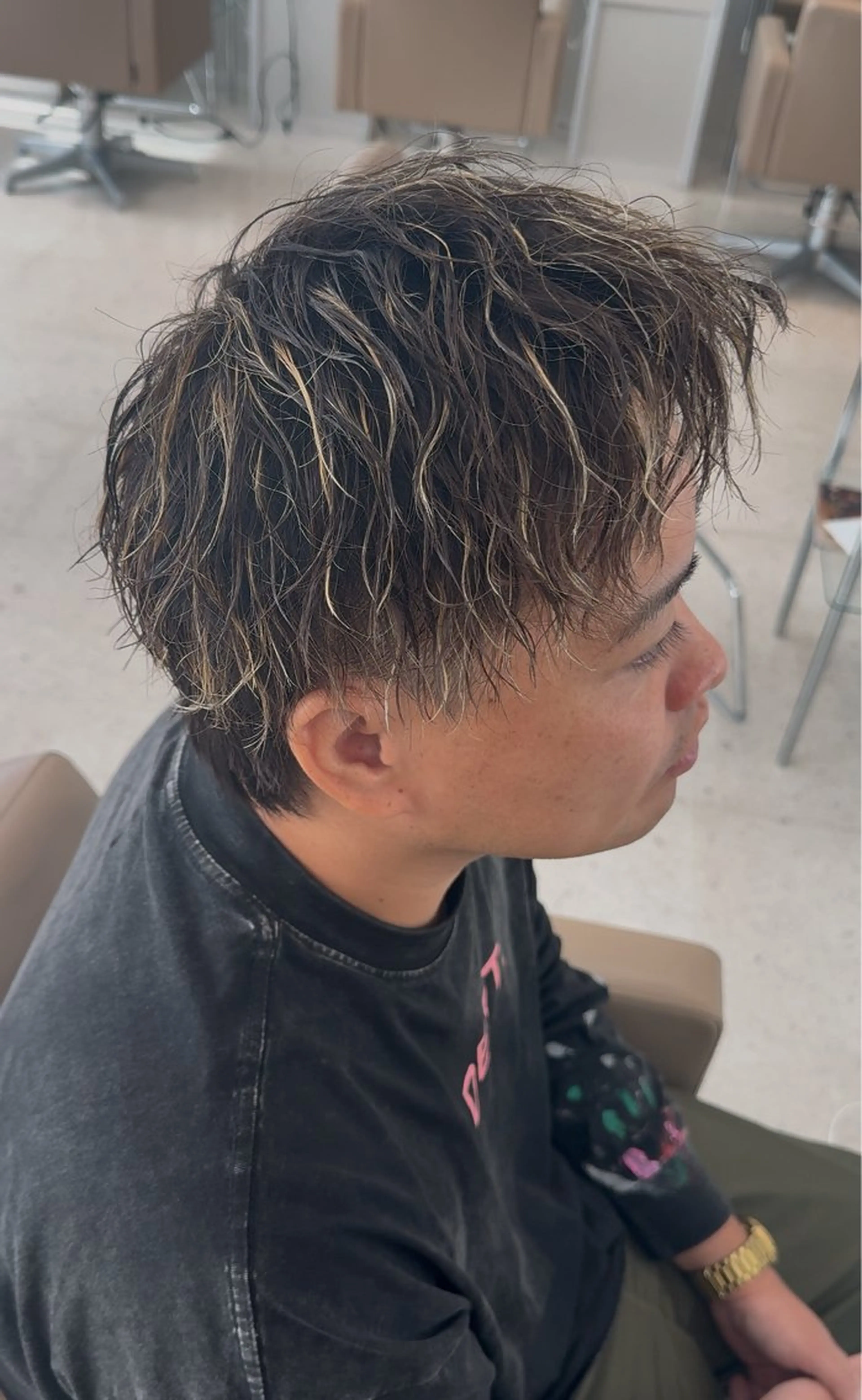 ショート カラー パーマ メンズ キッズ メンズハイライト ハイライトカラー ハイライト カット ヘアカラー パーマ 【メンズパーマ特化】 壱岐祥一朗のヘアスタイル