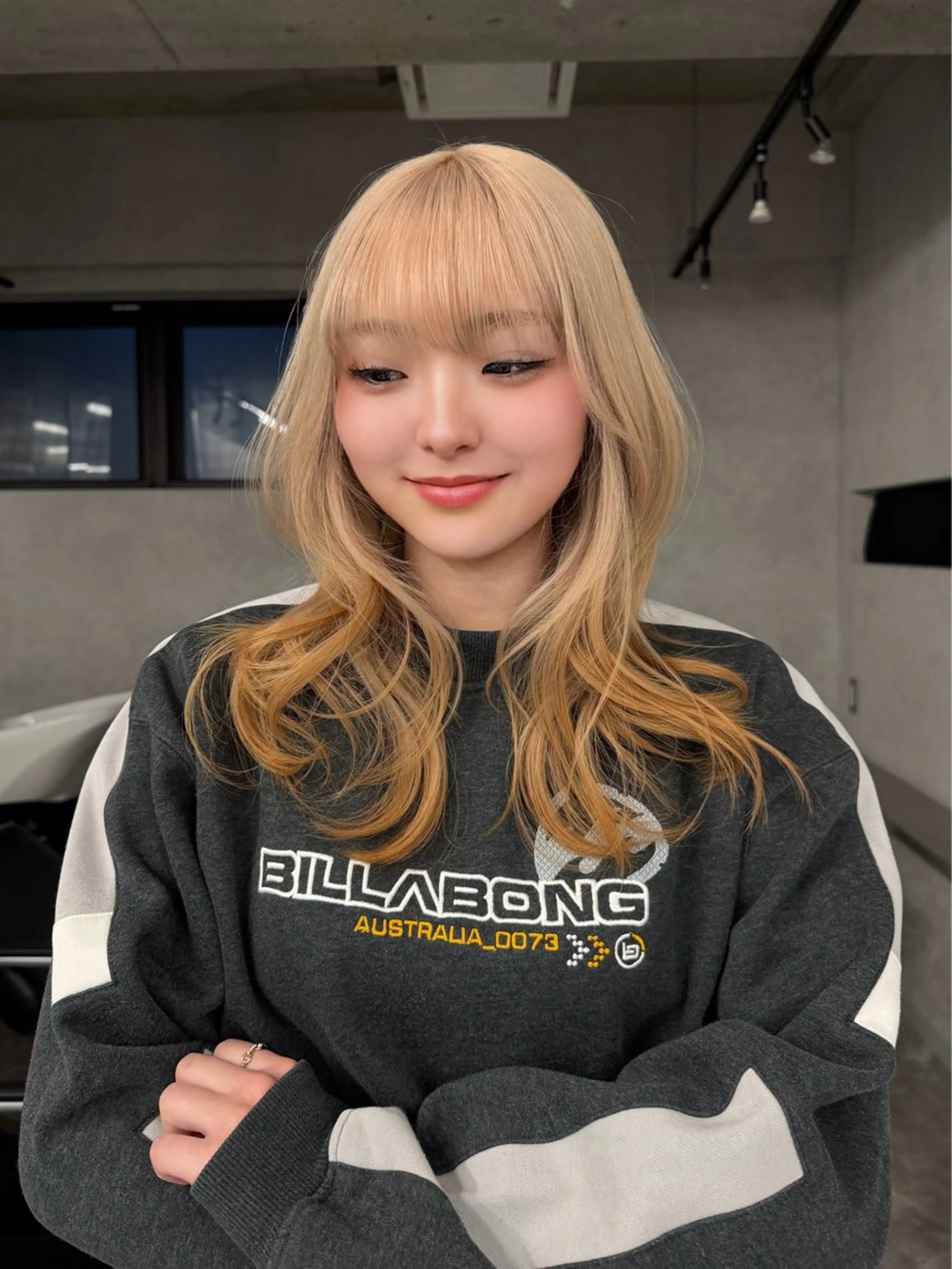 ロング ヘアカラー ハイトーン/渋谷 韓国風/Narukaのヘアスタイル