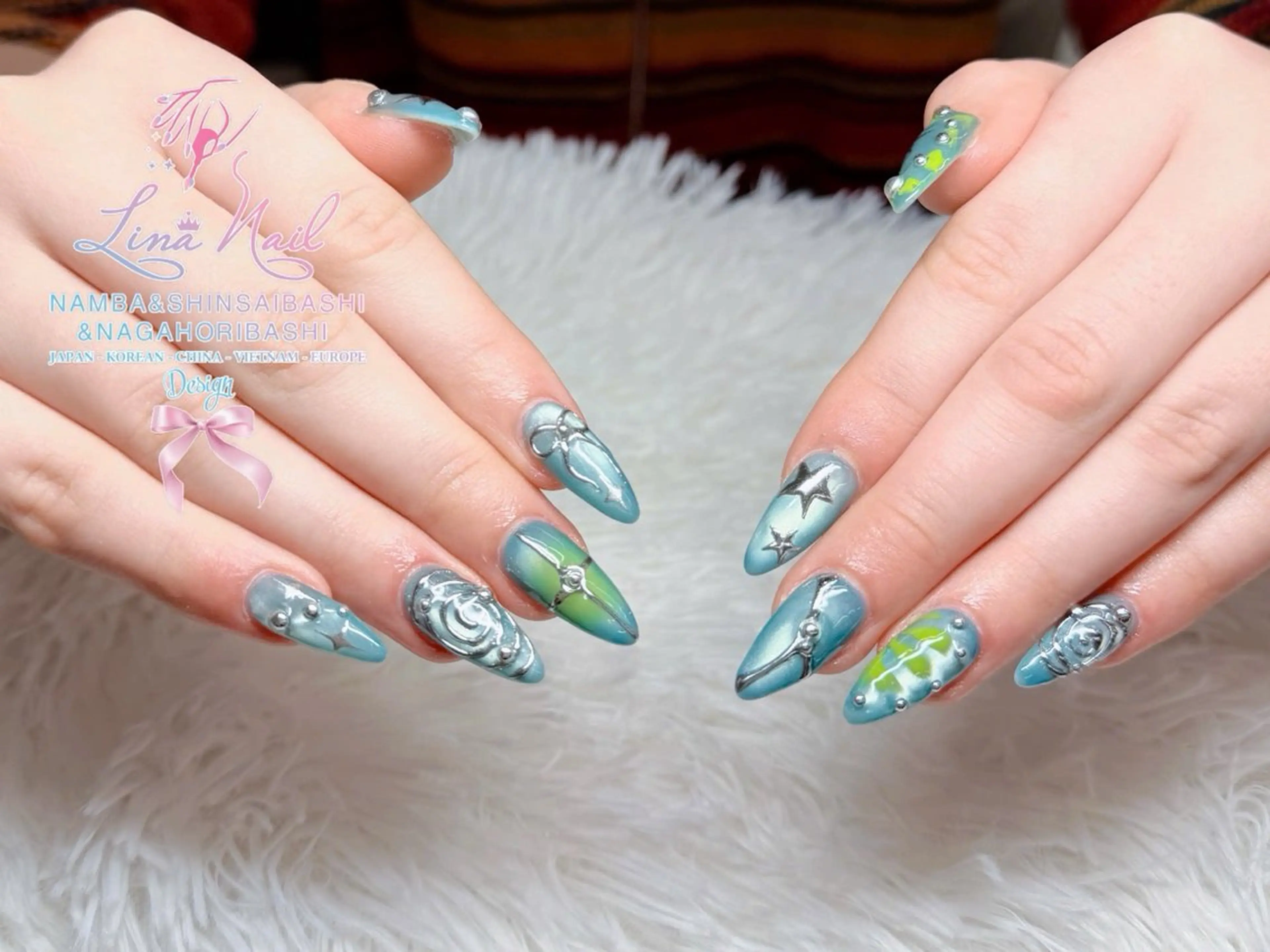 ミディアム 韓国風ヘア クリスマス 79Linanailnamba所属・Linanail Nambaのネイルデザイン