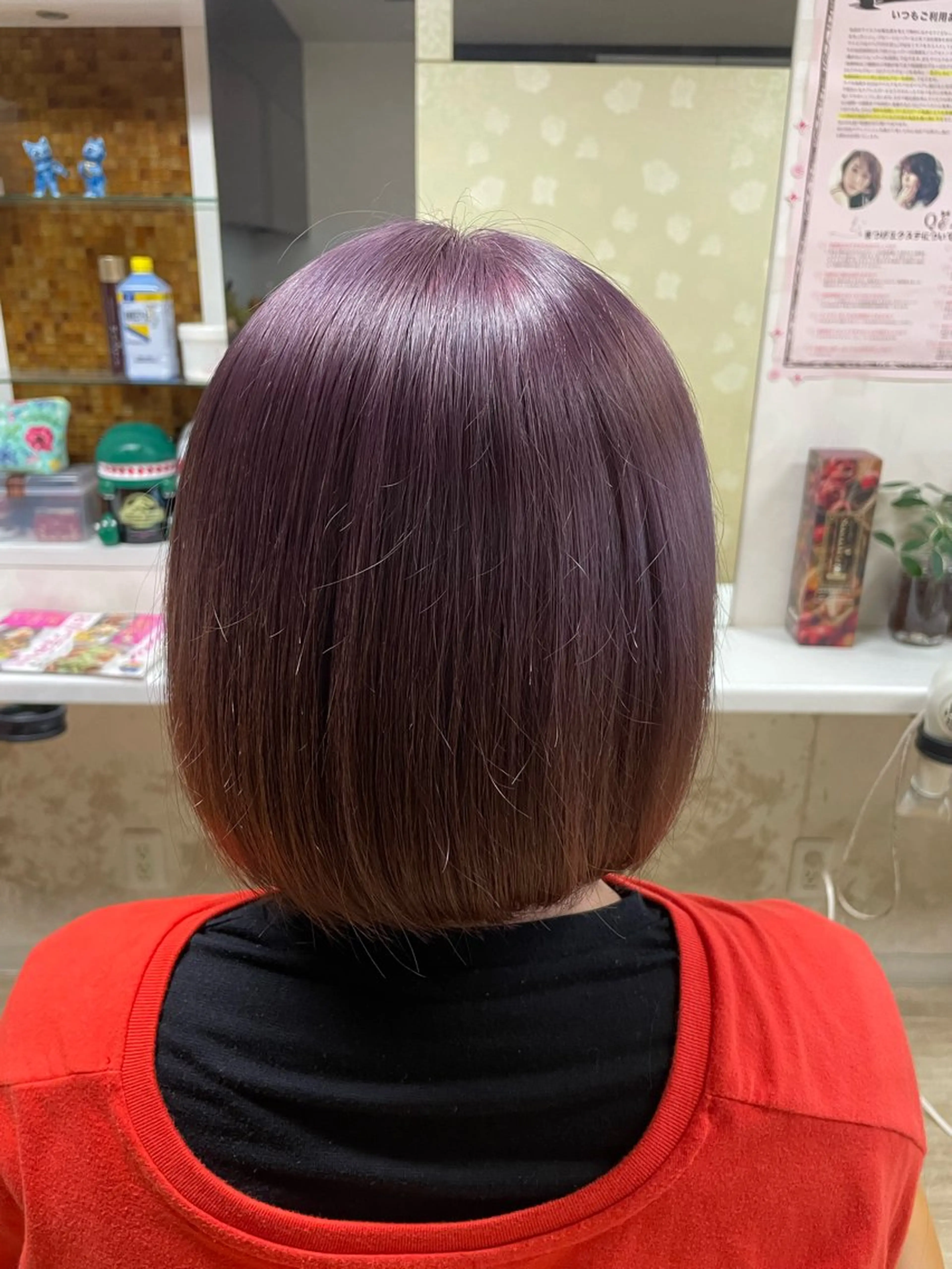 ショート カラー バイオレットカラー ヘアカラー 徳留 もも花のヘアスタイル