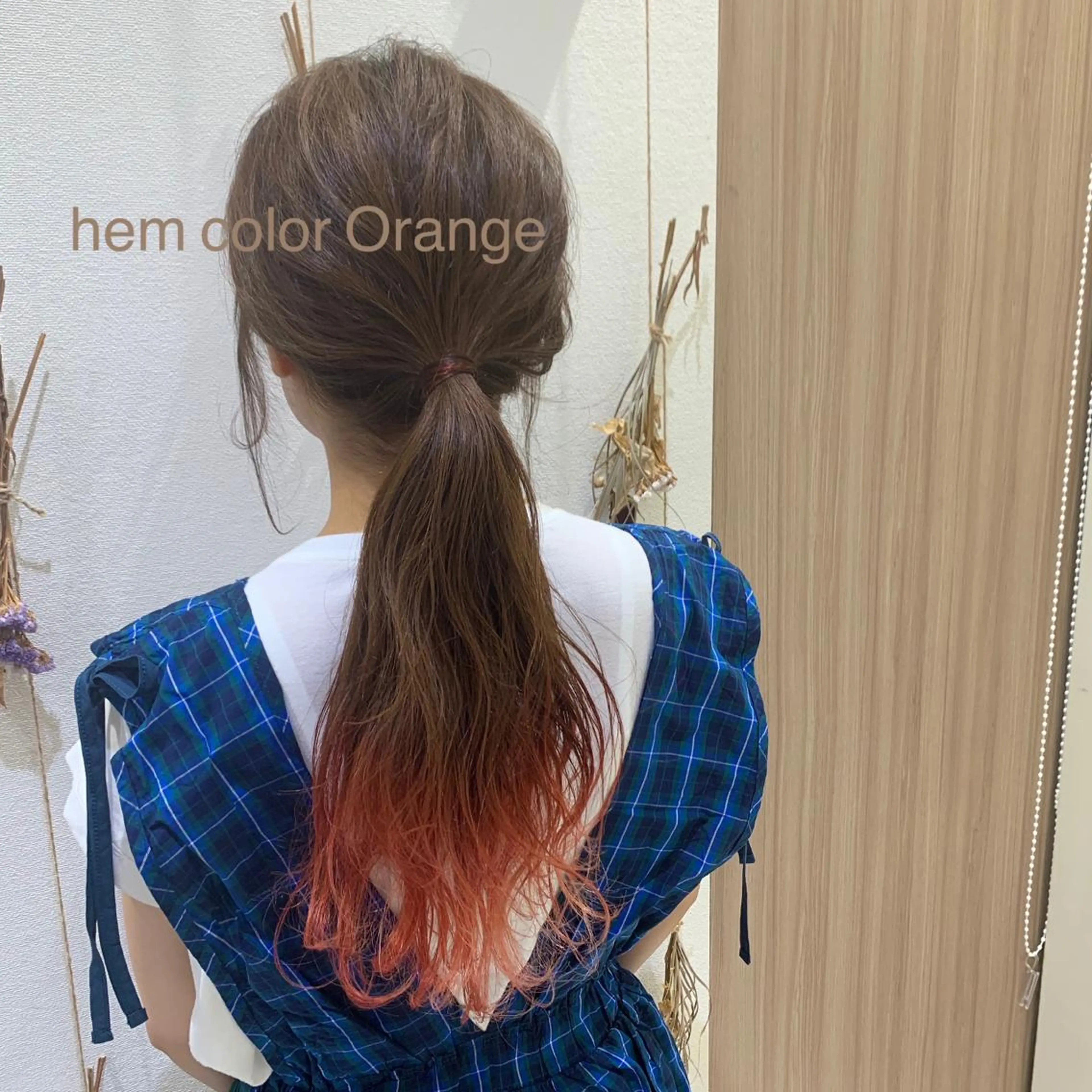 ロング カラー ヘアアレンジ オレンジ 簡単アレンジ Dears 香芝店所属・関 優希のヘアスタイル