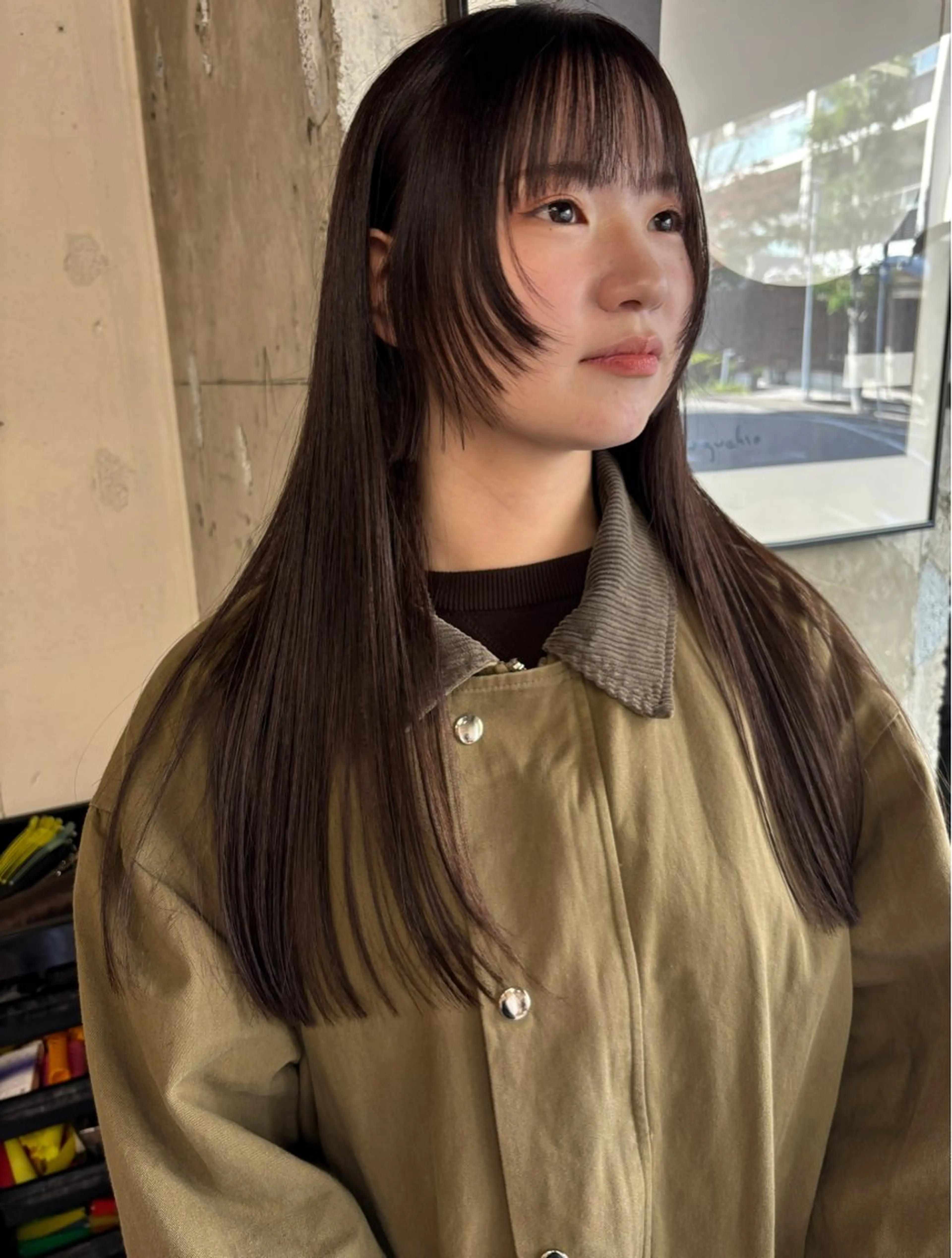 ロング カラー カット ヘアカラー トリートメント 永田 愛莉のヘアスタイル