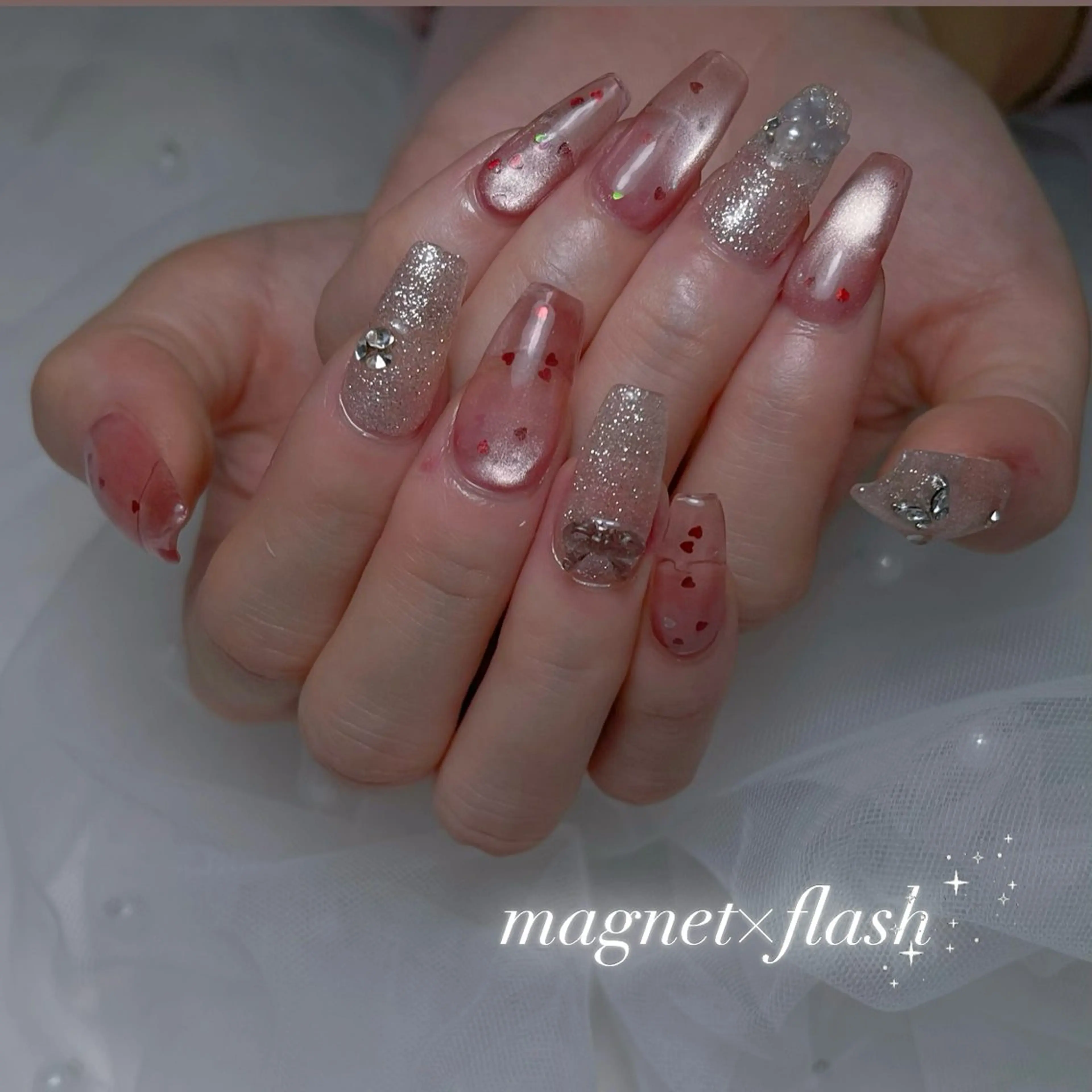 ネイル アートネイル 長さ出し ジェルネイル 韓国ネイル 持ち込み ハンドネイル RE SALONのネイルデザイン