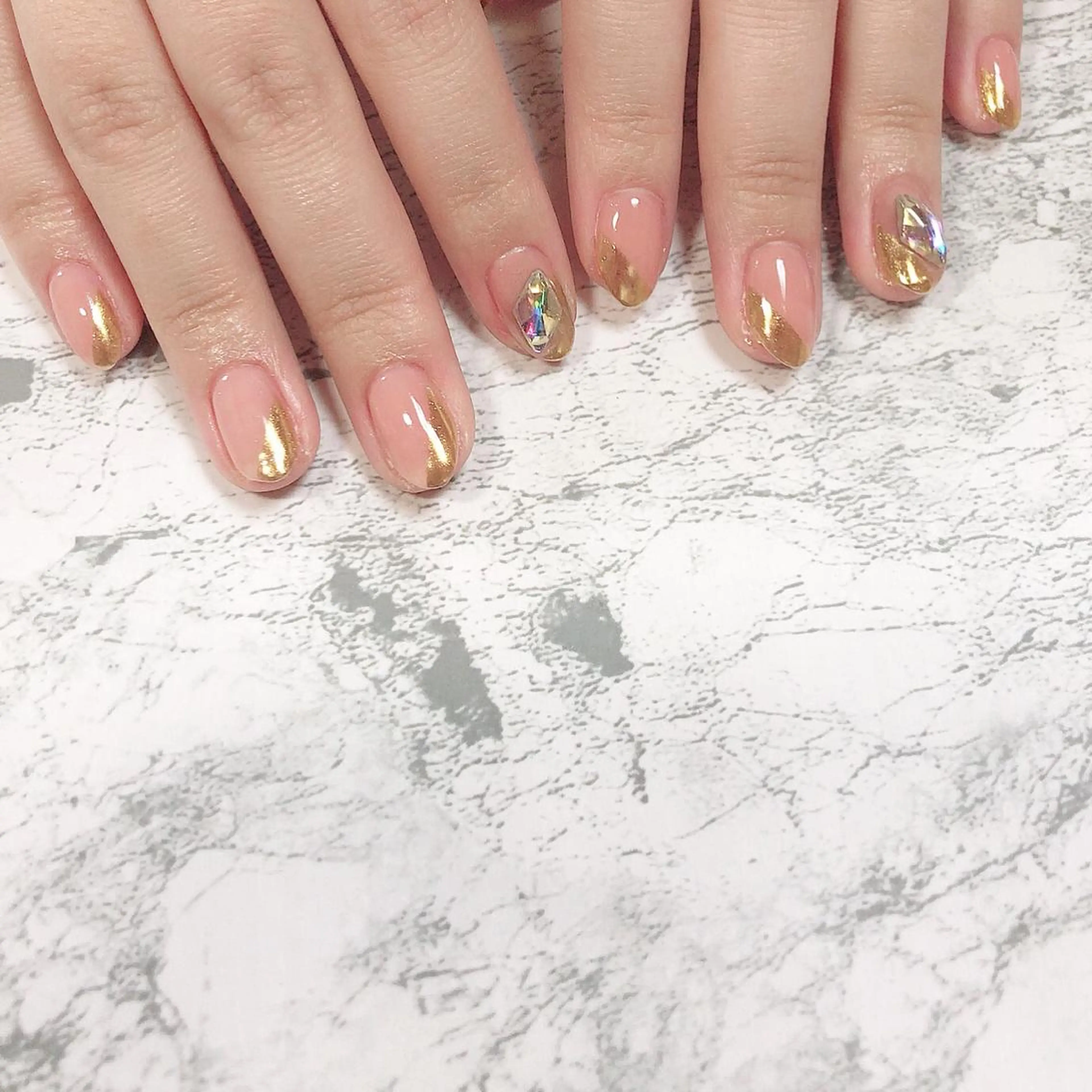 ネイル フットネイル フレンチネイル ミラーネイル ニュアンスネイル シンプルネイル ネイル フフラ所属・nail fufla ♡yamane♡のネイルデザイン
