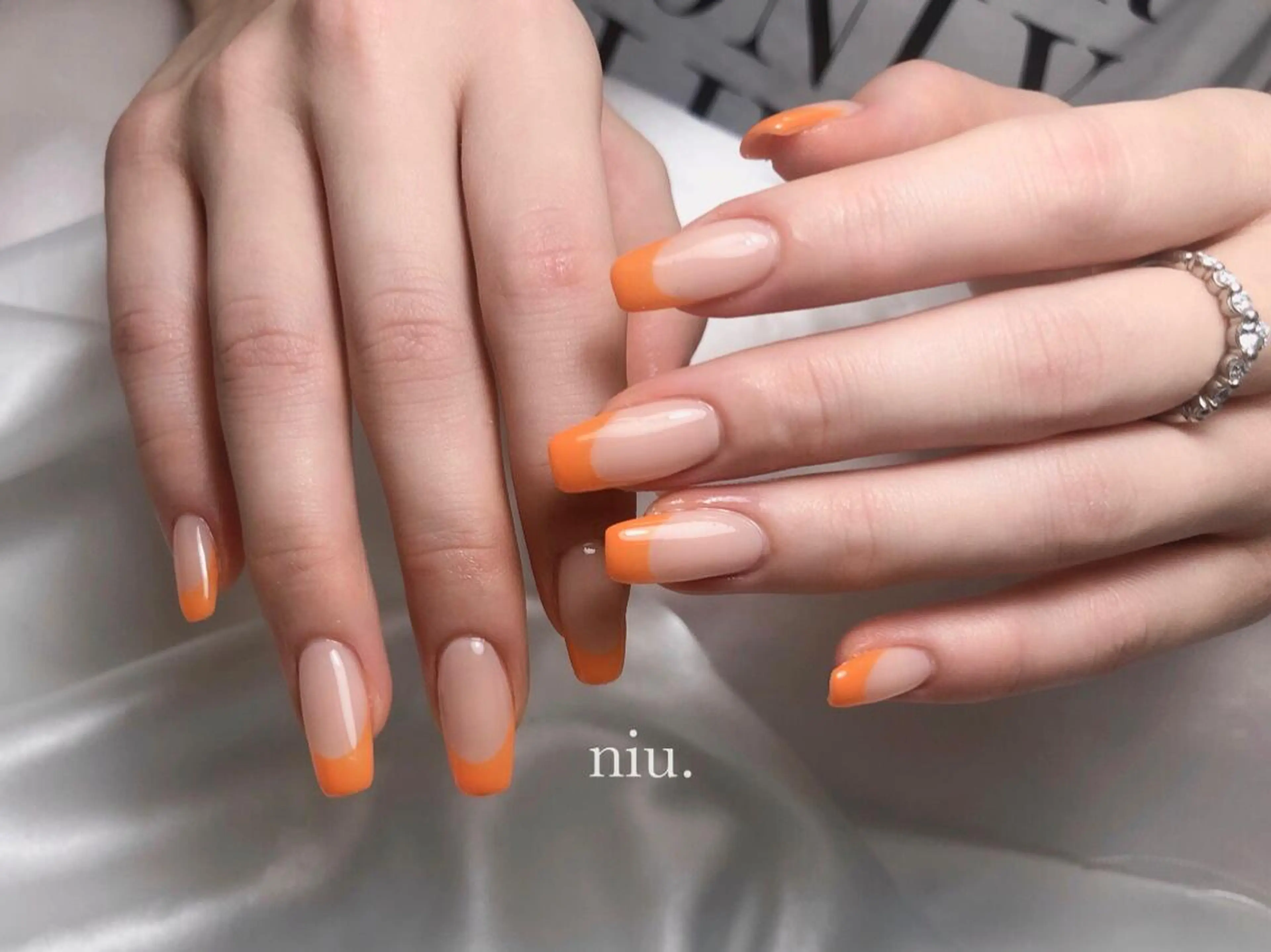 【ドライケア込】フレンチネイル（クリアベース）💅 （ジェルオフがある方は別途1本/¥100）の写真