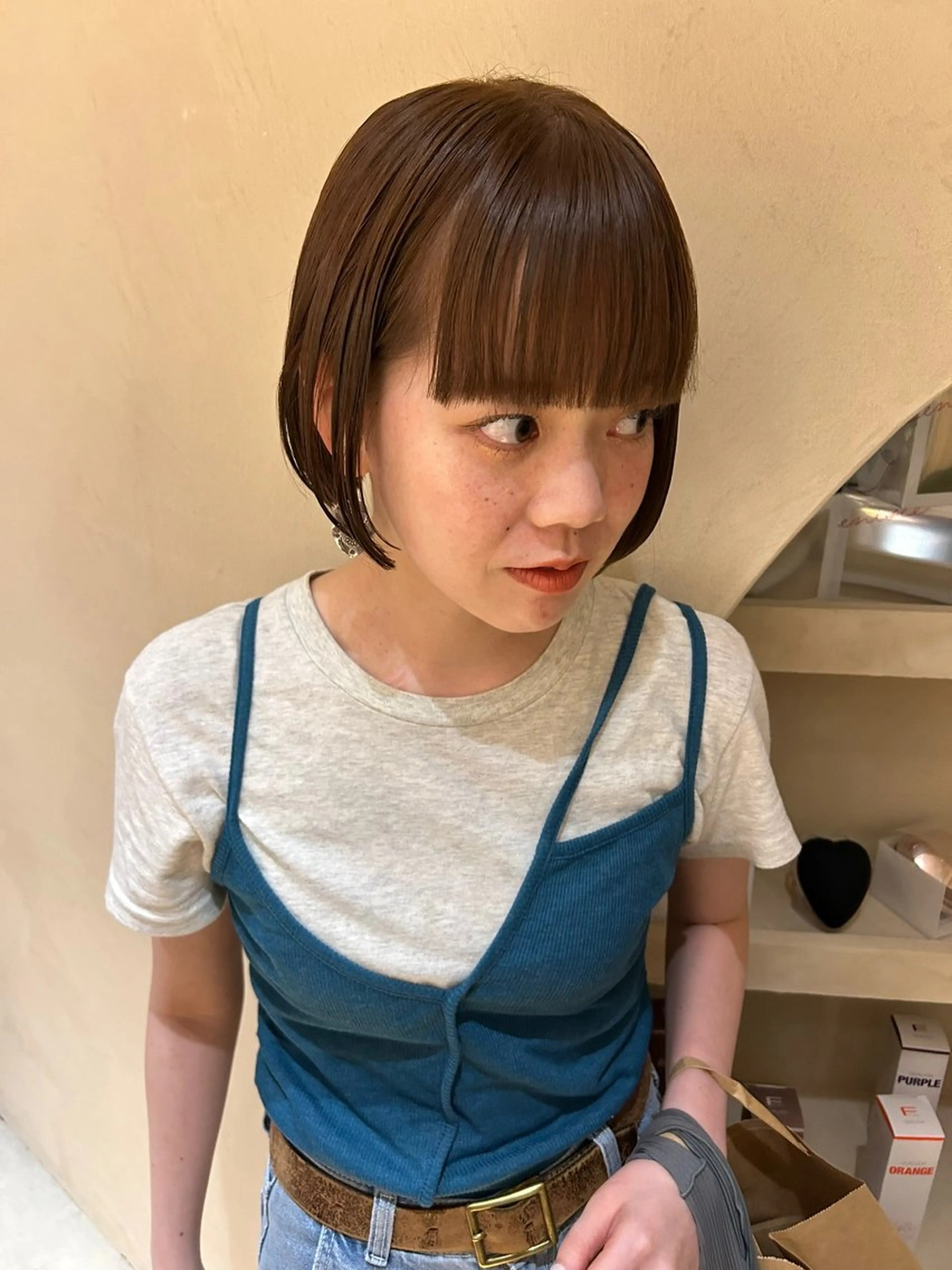 ショート カラー レイヤー・ボブカット ／もえまる🌻のヘアスタイル