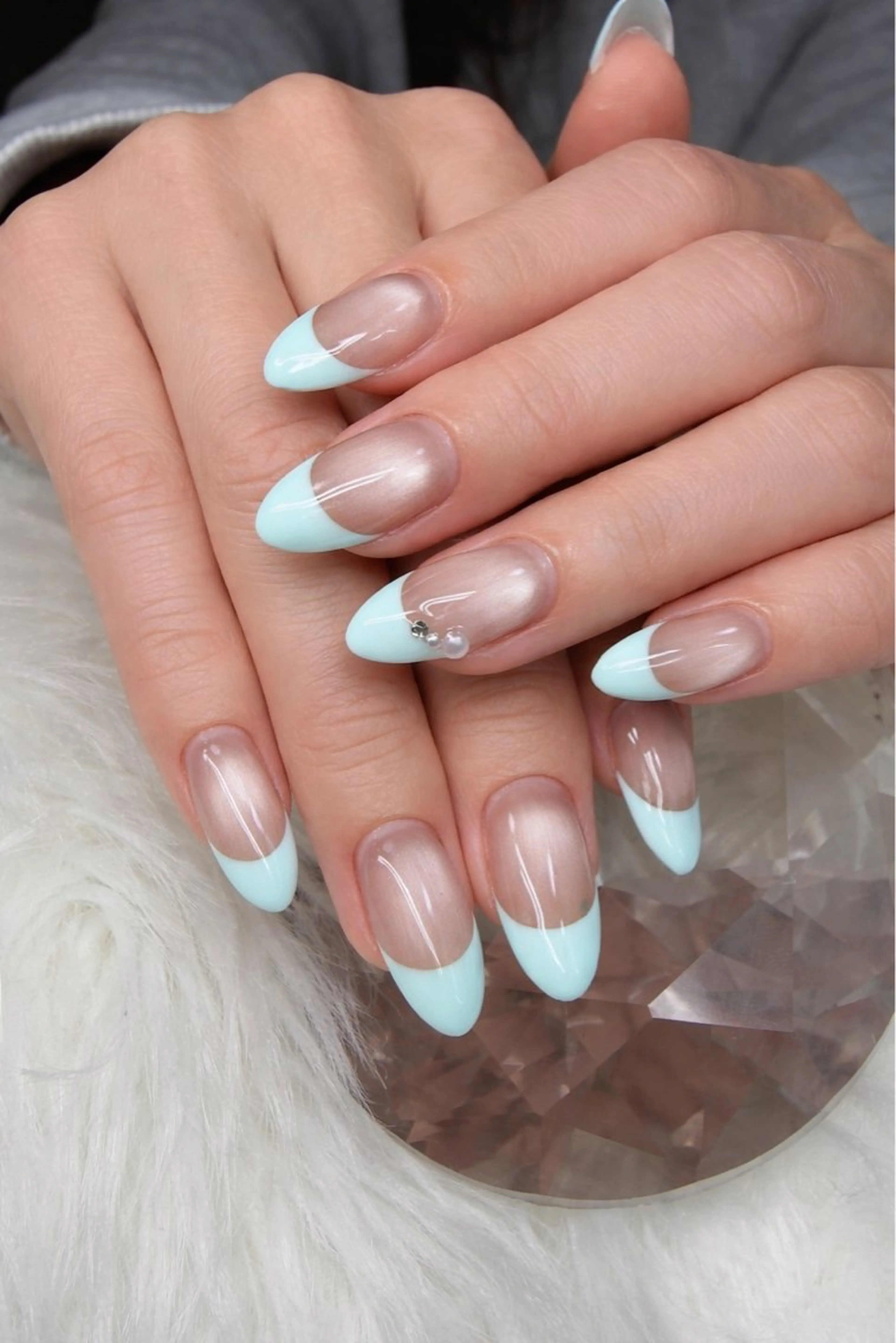 ネイル アートネイル オーロラネイル チークネイル 長さ出し フットネイル ハンドネイル Chan nailsのネイルデザイン